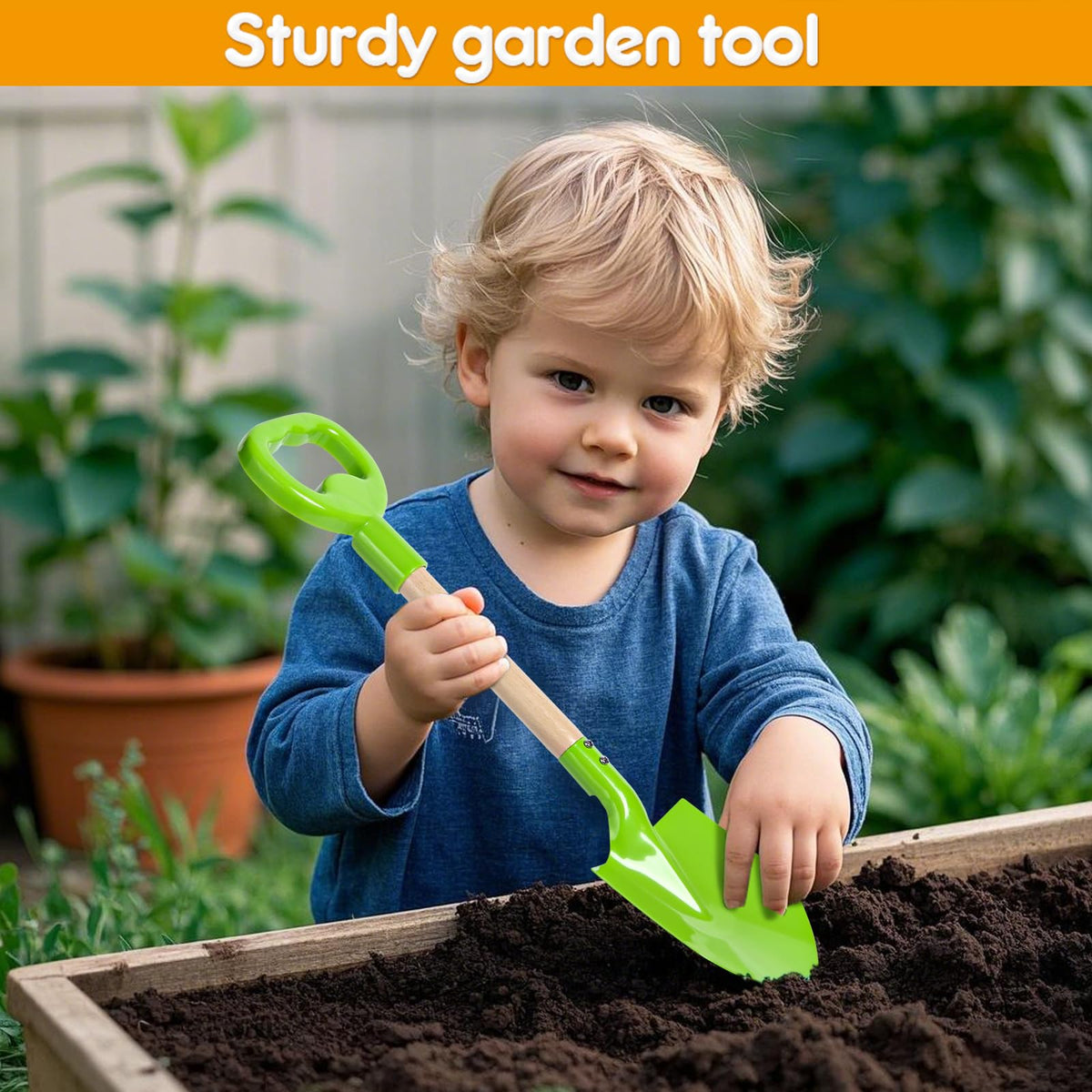 Dsmile 3-Piece Beach Shovel Toy for Kids – 16-Inch Metal Shovels with ABS Handle