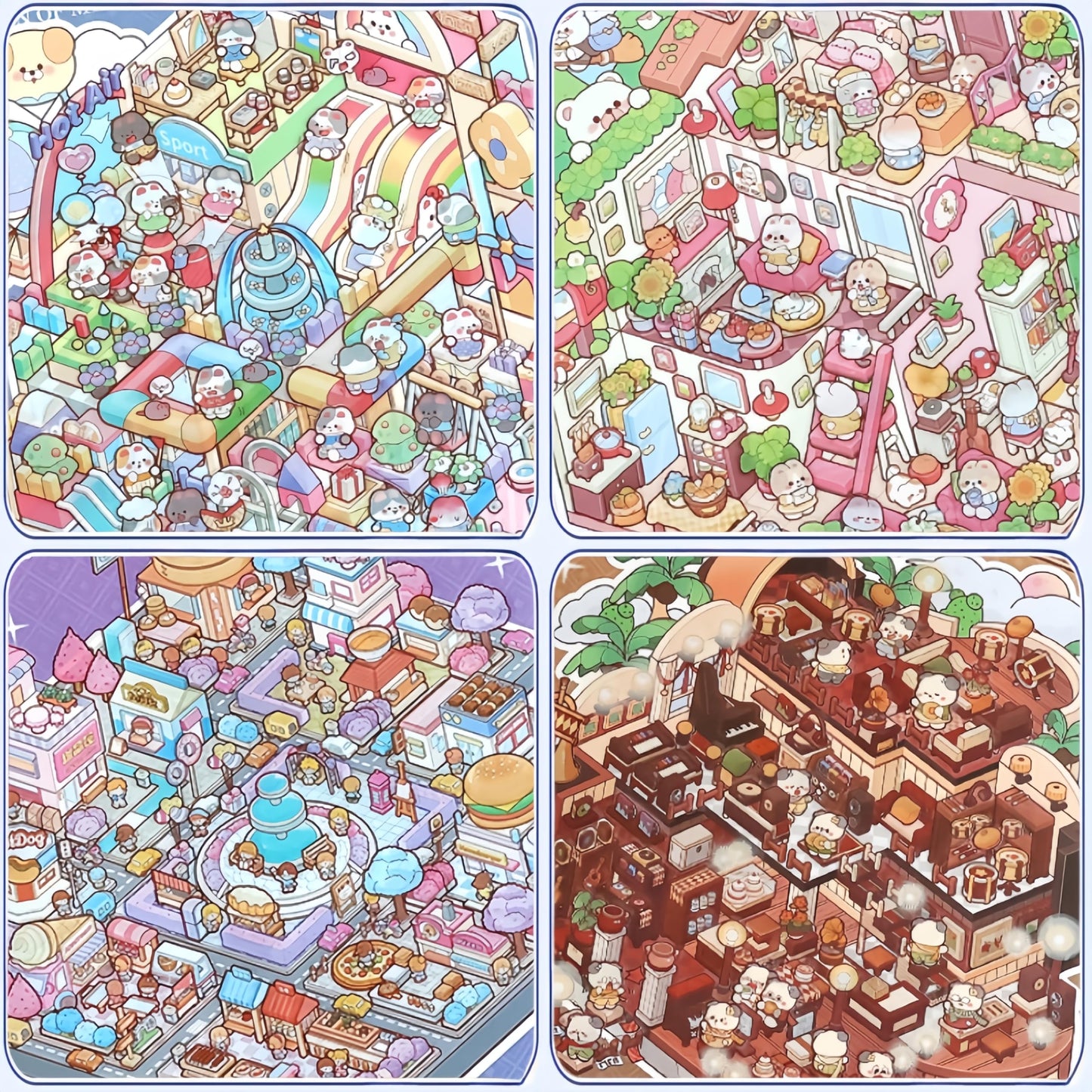 DSNJPZX DIY 3D Scene Stickers Set – Miniature Diorama Kit for Adults