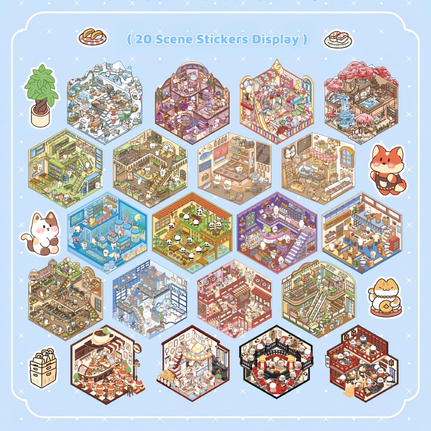 DSNJPZX DIY 3D Sticker Scene Book – Reusable Stickers for Kids & Adults (Black)