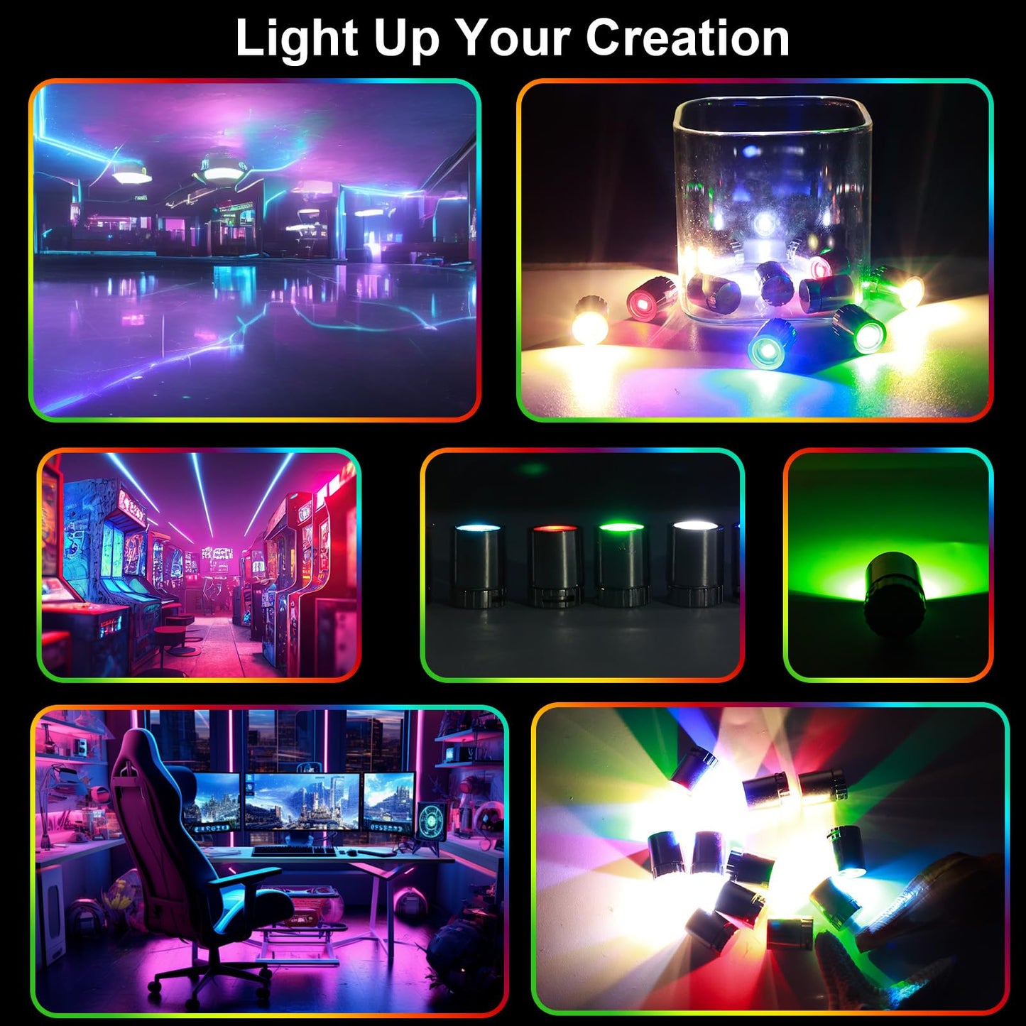 DSOOLDRE 42 Pcs Mini LED Lights for Dollhouse – 7 Colors, Battery-Operated Tiny Lights