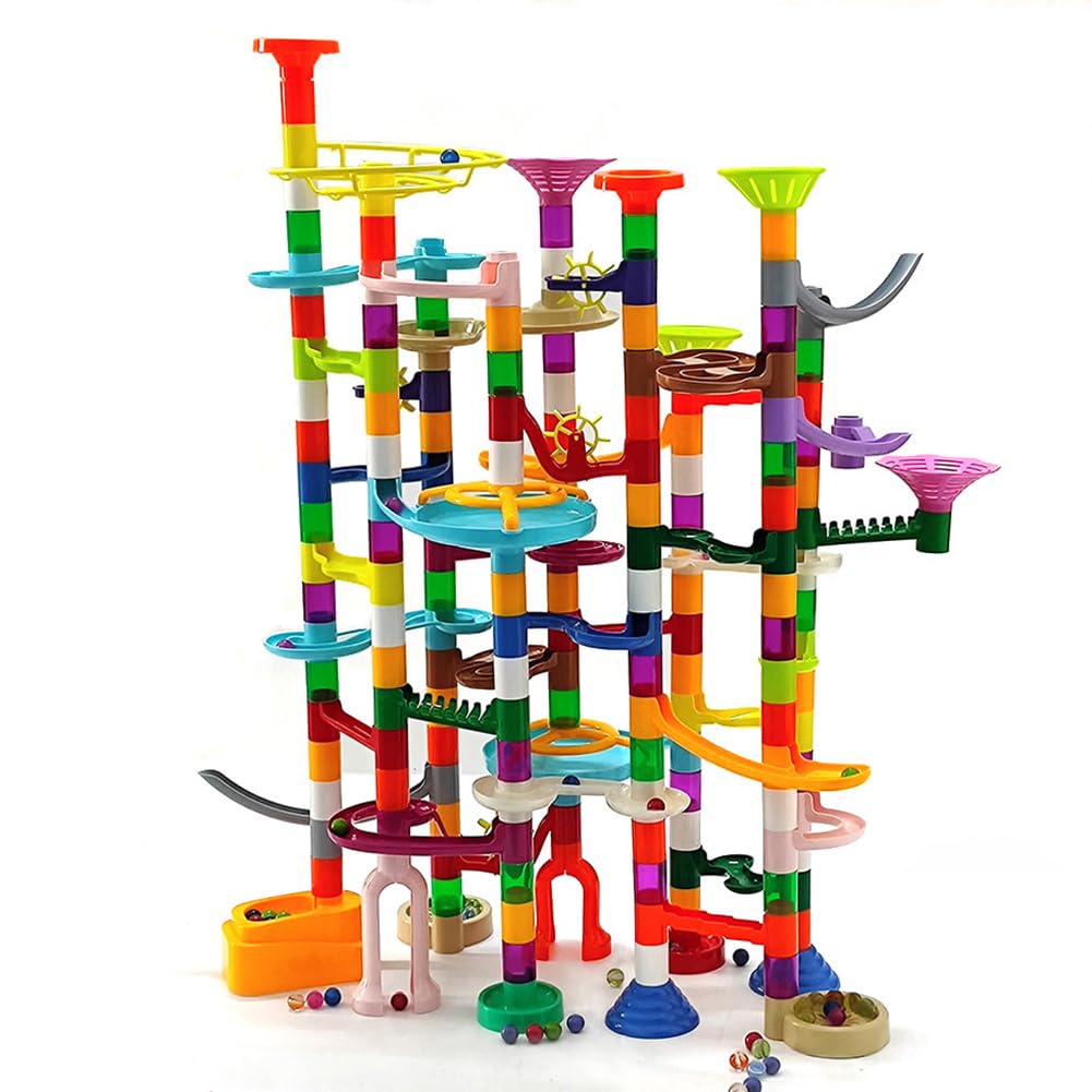 DSPITWOD Marble Run 200Pcs – Glow-in-Dark Maze Race Track Set for Kids | STEM Building Toy