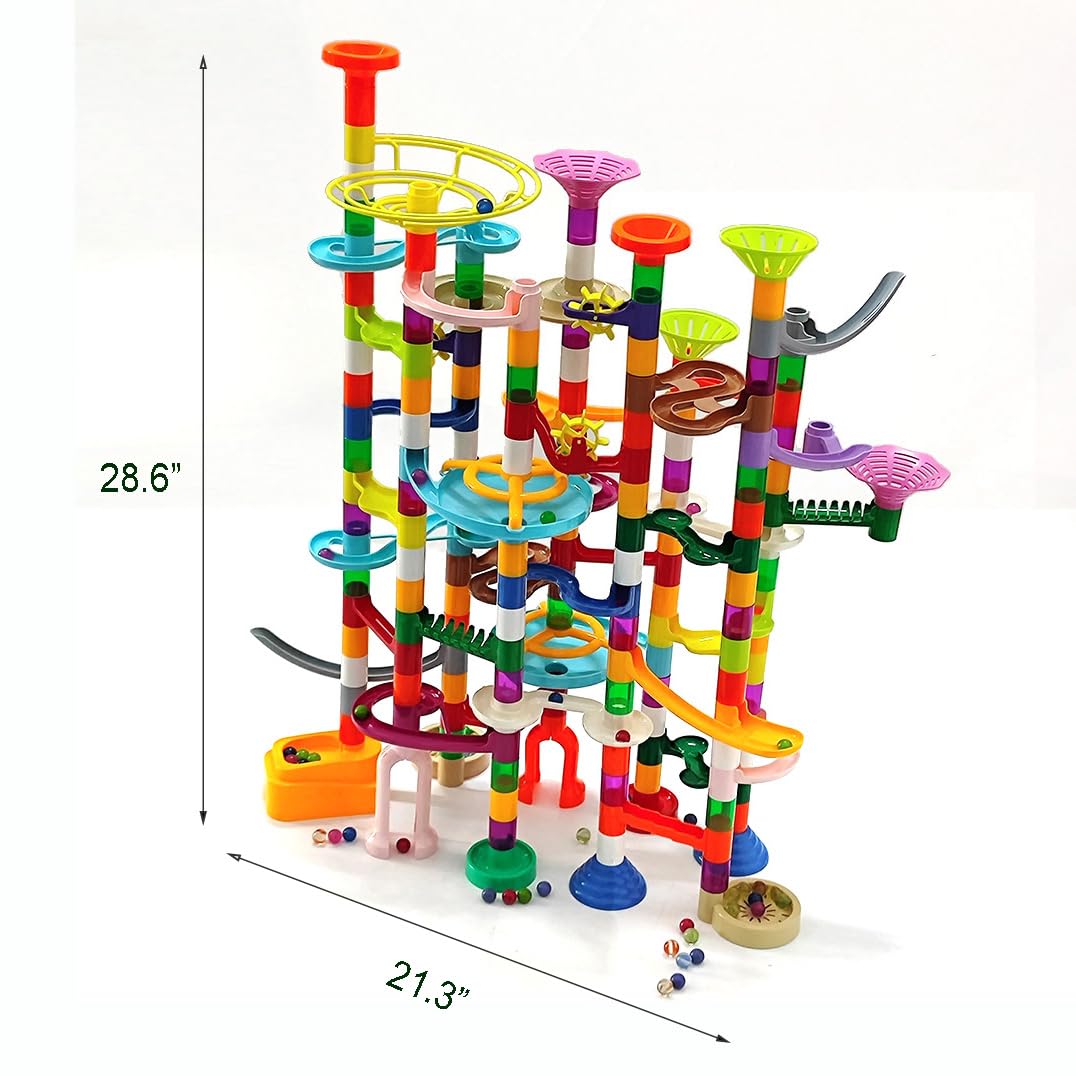 DSPITWOD Marble Run 200Pcs – Glow-in-Dark Maze Race Track Set for Kids | STEM Building Toy