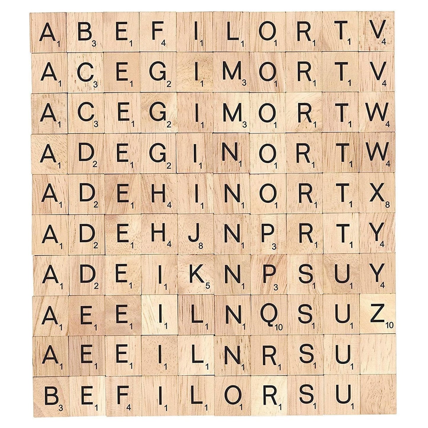 DSYJ 100 Pcs Wood Scrabble Tiles — Premium Letters for Crafts, Spelling & DIY Projects