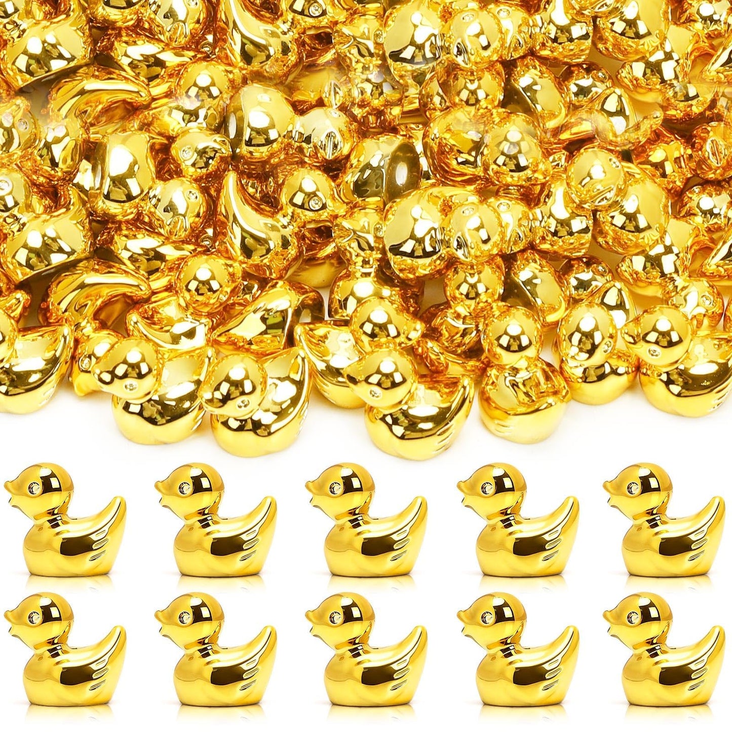 DTOFOOT 80 Pieces Gold Mini Ducks Figurines – Resin Little Ducks for Home Decor, Vase Fillers & Party Decorations