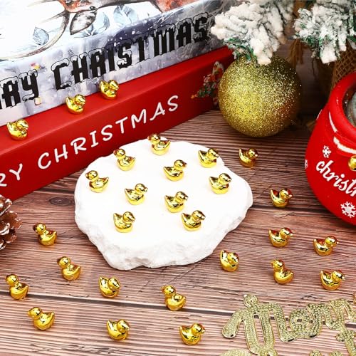 DTOFOOT 80 Pieces Gold Mini Ducks Figurines – Resin Little Ducks for Home Decor, Vase Fillers & Party Decorations