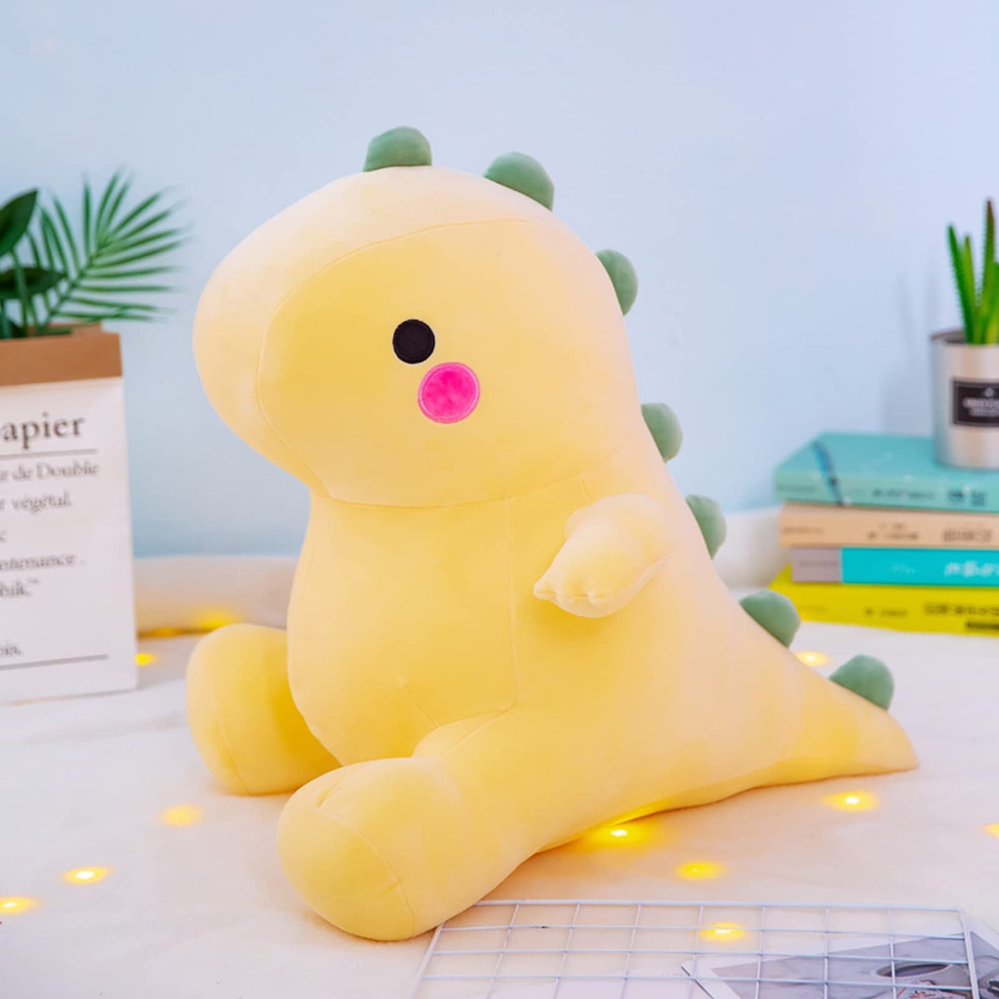 DUANMUL 23in Yellow Cute Dinosaur Plush Toy – Fat Dino Stuffed Animal for Kids