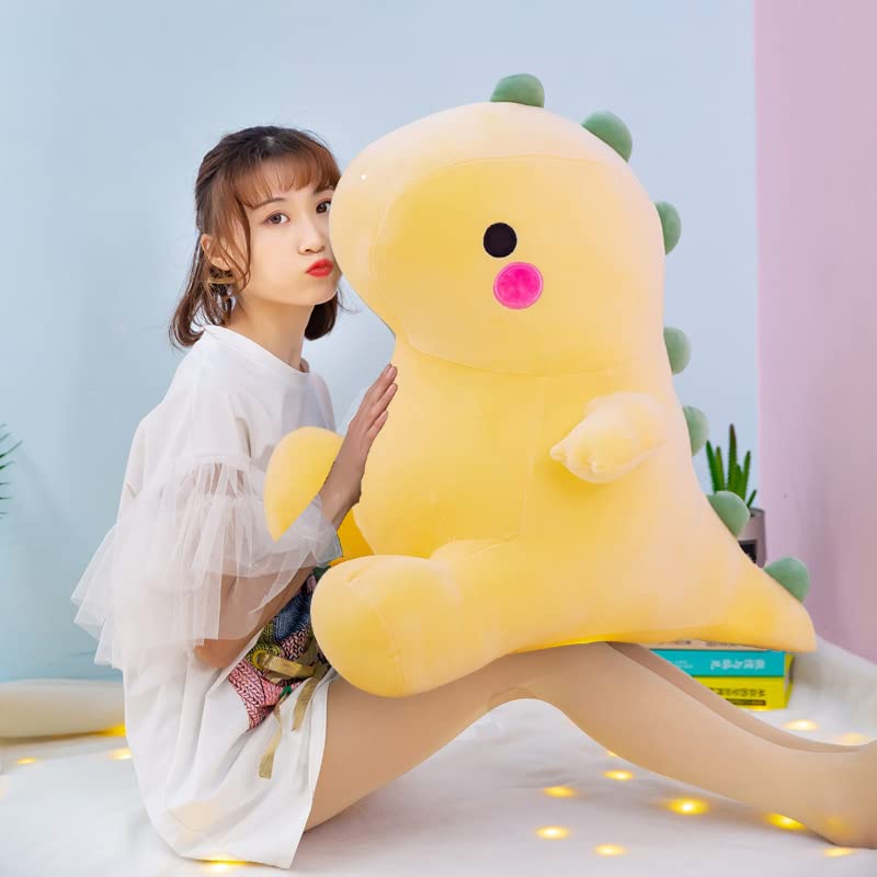 DUANMUL 23in Yellow Cute Dinosaur Plush Toy – Fat Dino Stuffed Animal for Kids