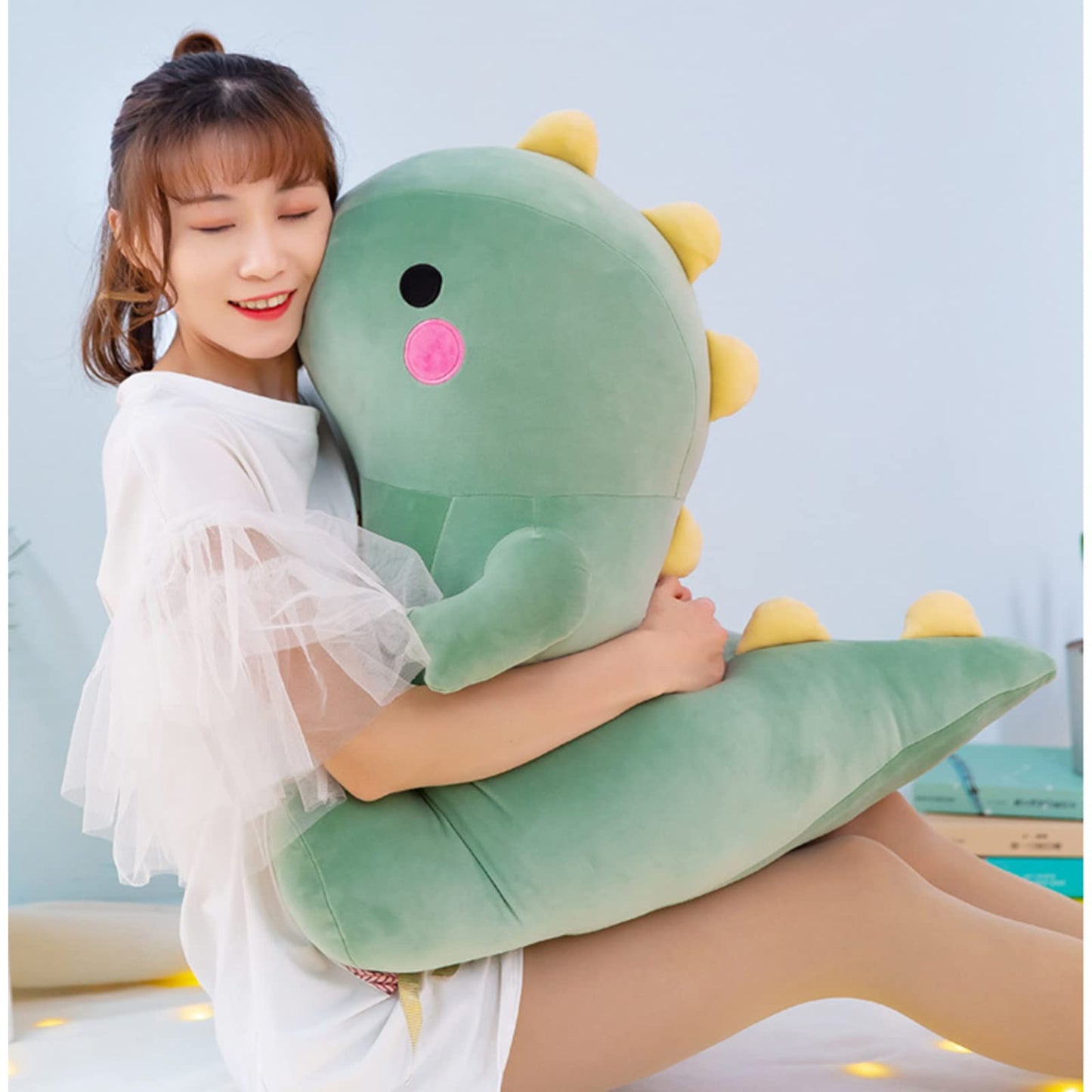 DUANMUL Cute Dinosaur Plush Toys – 23in Green Soft Stuffed Dino for Kids