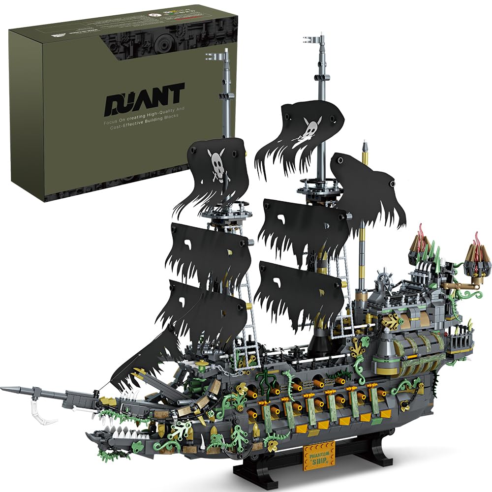 DUANT 39107 The Flying Dutchman Pirate Ship Building Kit — 2434 Pieces with Display Stand