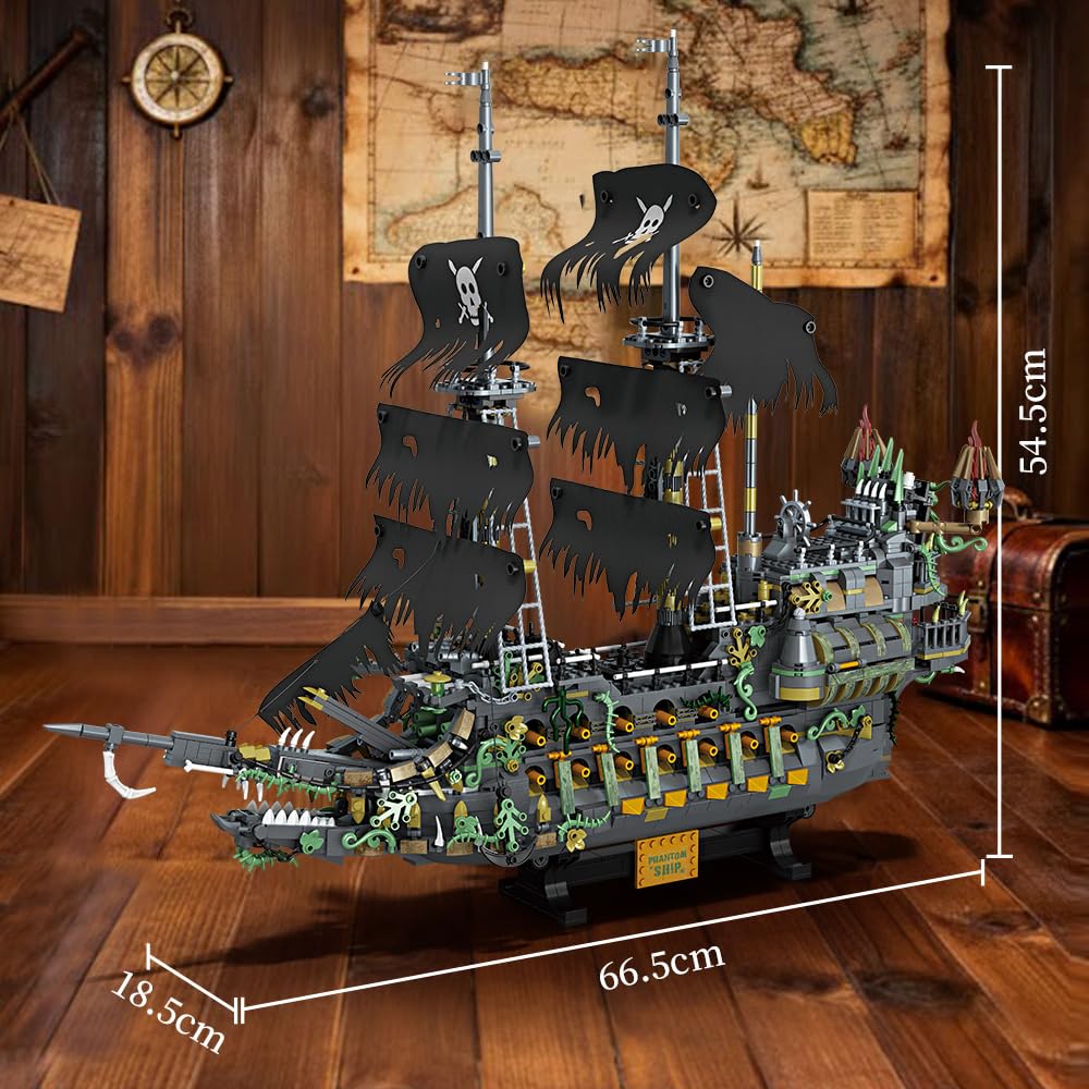 DUANT 39107 The Flying Dutchman Pirate Ship Building Kit — 2434 Pieces with Display Stand