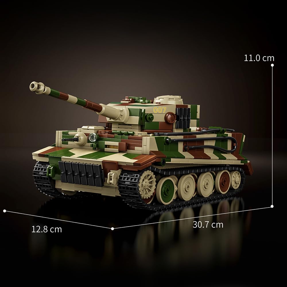 DUANT 39061 German Tiger Tank No. 7 Building Block Set – 1:28 Scale, 1603 Pieces