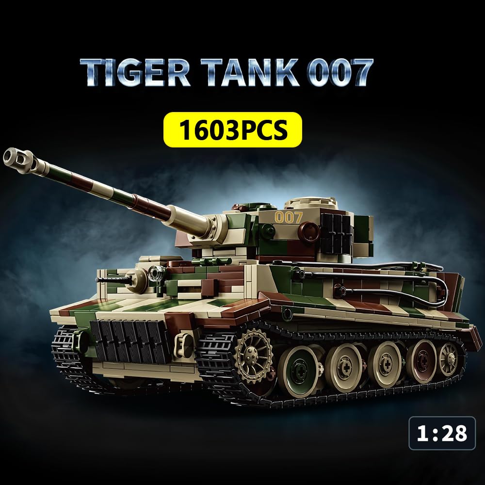 DUANT 39061 German Tiger Tank No. 7 Building Block Set – 1:28 Scale, 1603 Pieces
