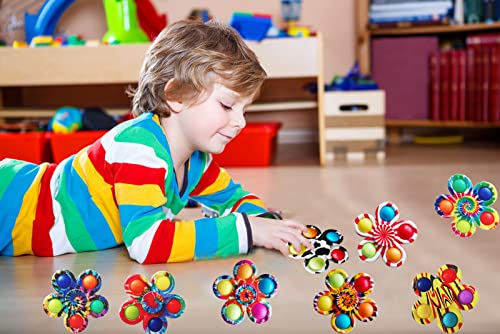 DUBANJOWE 12 Pcs Pop Bubble Fidget Spinner Set – Sensory Toys for Classrooms, Parties & Gifts