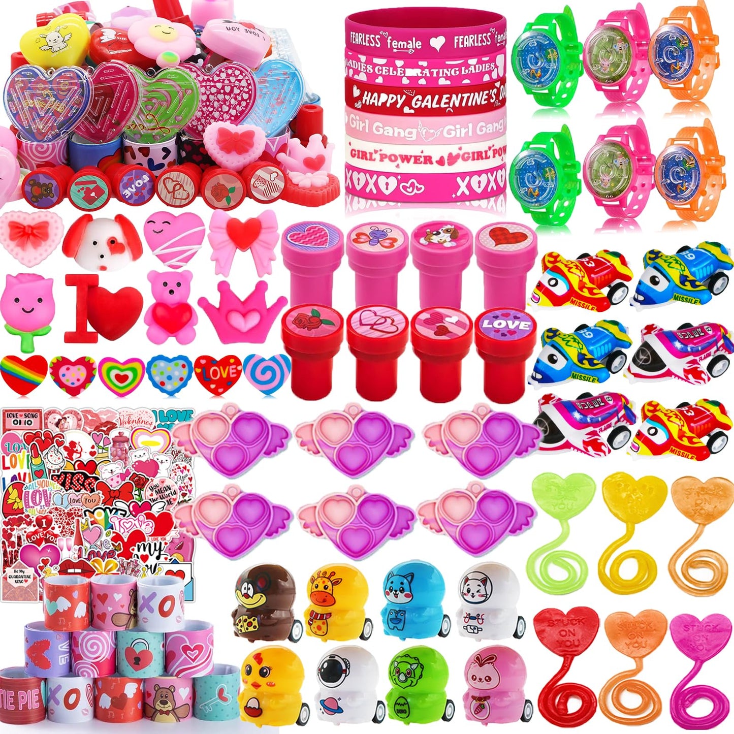 Duccsko 132 Valentines Day Party Favors Set | Classroom Prizes & Gift Bags