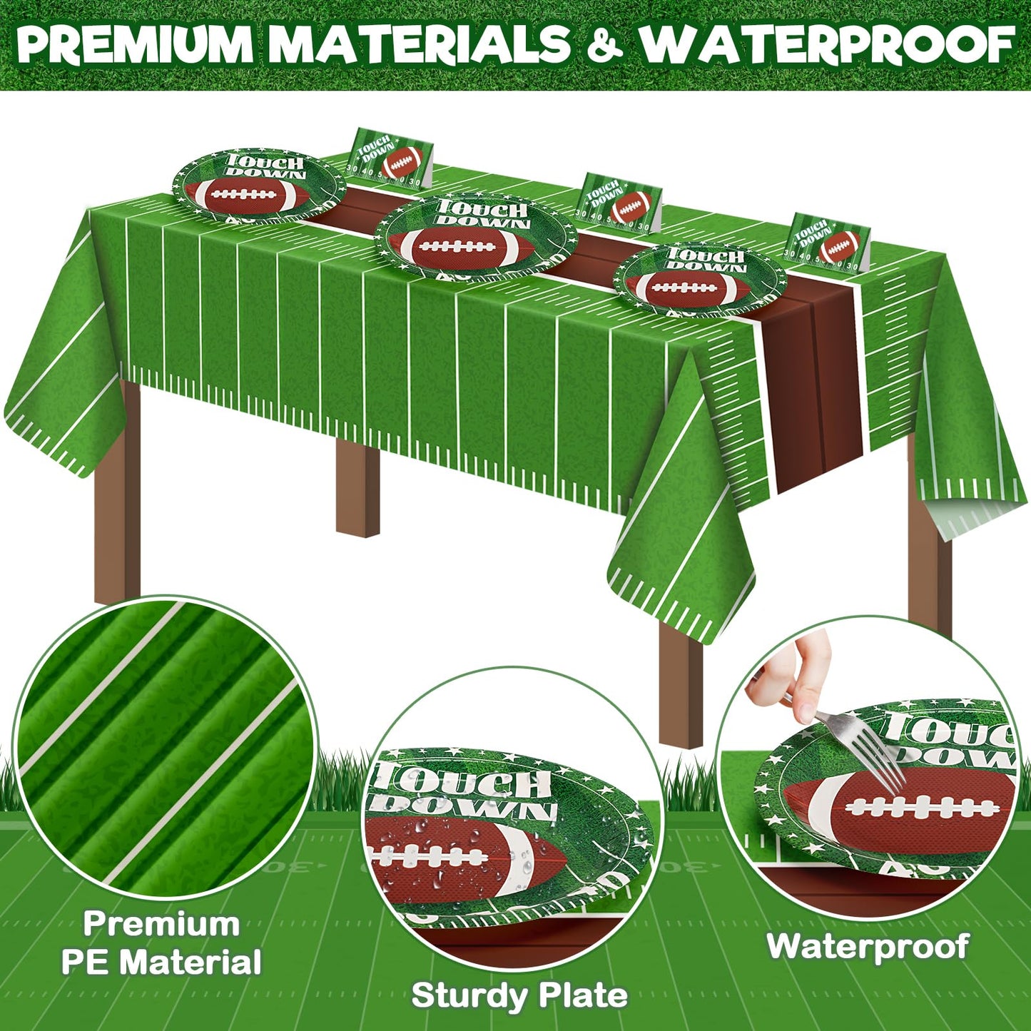 Duchong 168 Pcs Football Party Decorations – Gameday Tableware, Balloons & Banner