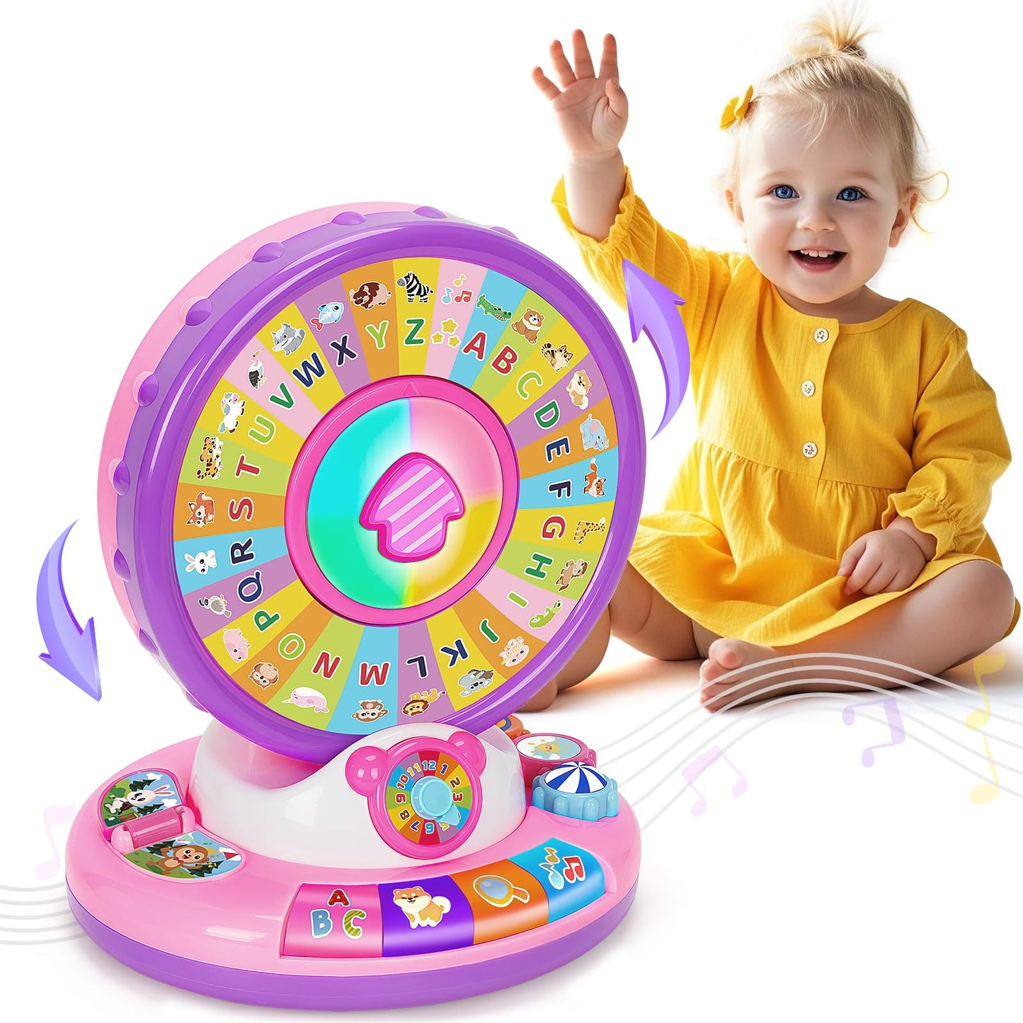 Duchong Learning Toy – Spin & Sing Alphabet Animals for 12-18 Months