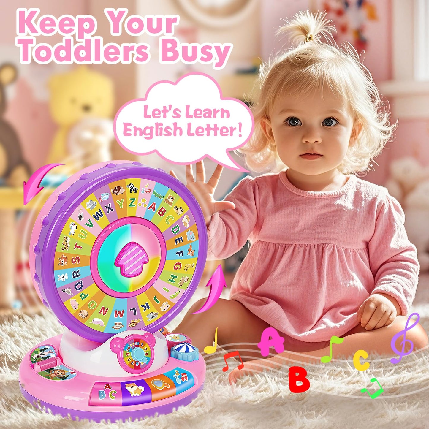 Duchong Learning Toy – Spin & Sing Alphabet Animals for 12-18 Months