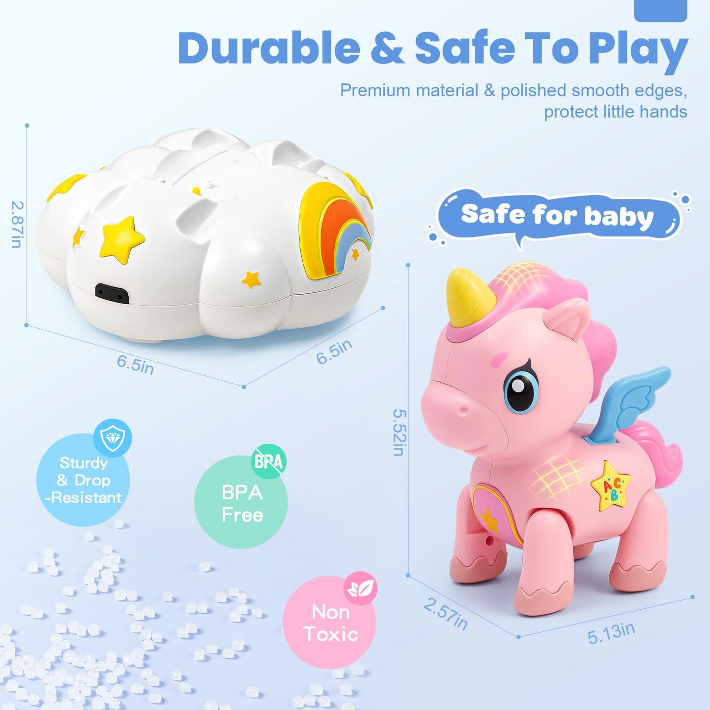 Duchong Baby Toy 6-12 Months – Follow-Me Unicorn with Lights & Music
