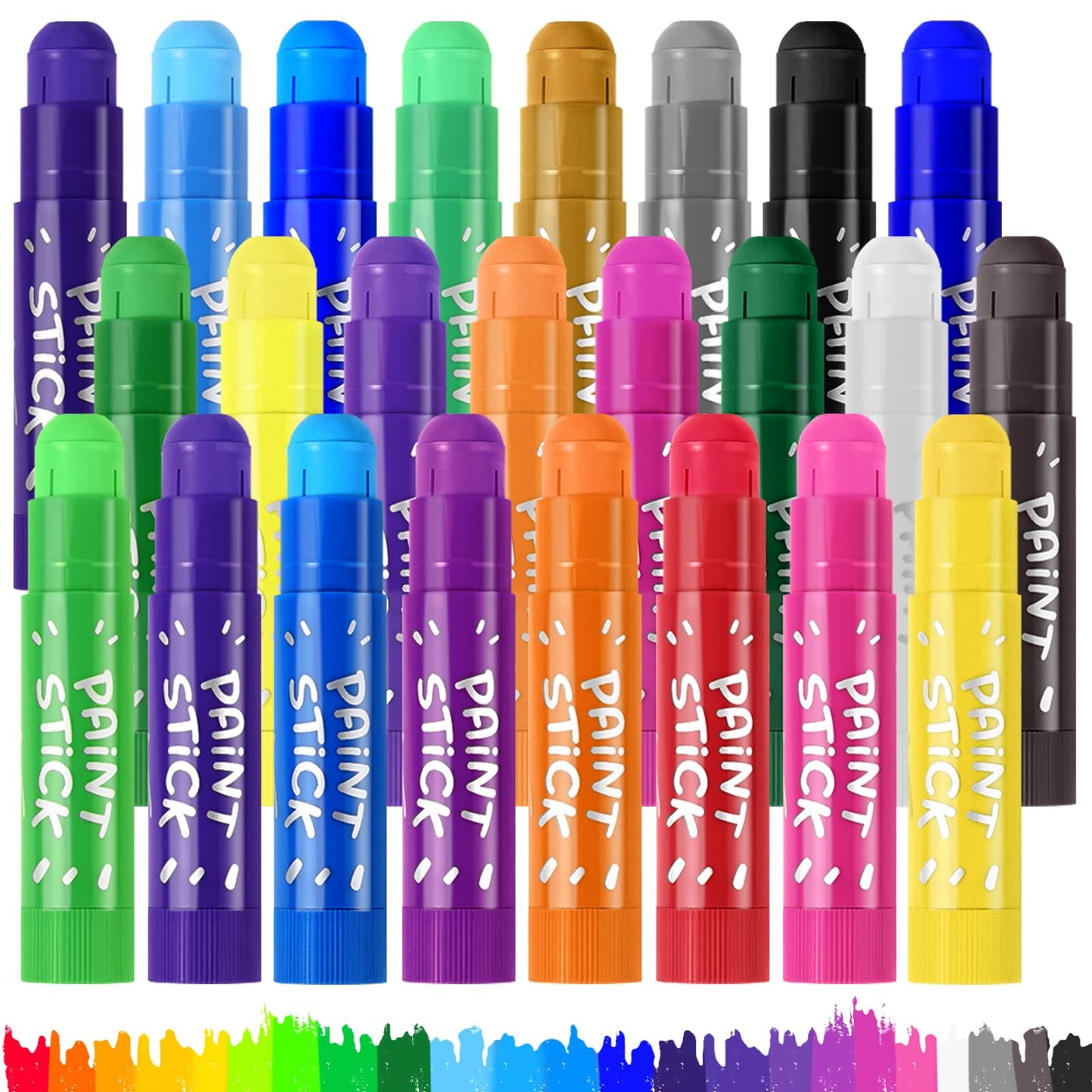 Duchong Tempera Paint Sticks – 24 Washable Colors for Kids, Quick-Dry Art Supplies