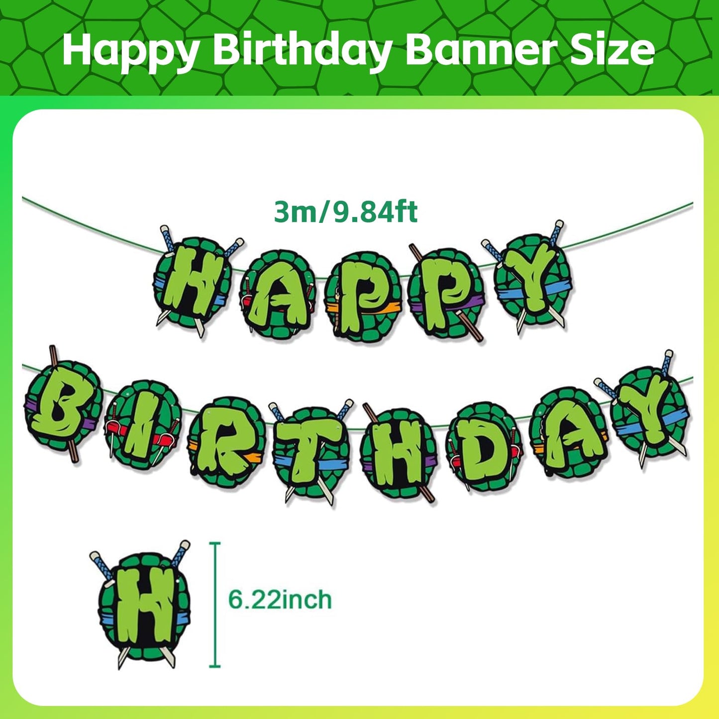 DUCTIAIARY Turtle Birthday Party Decorations — Big Cake Topper, Cupcake Toppers, Balloons & Happy Birthday Banner
