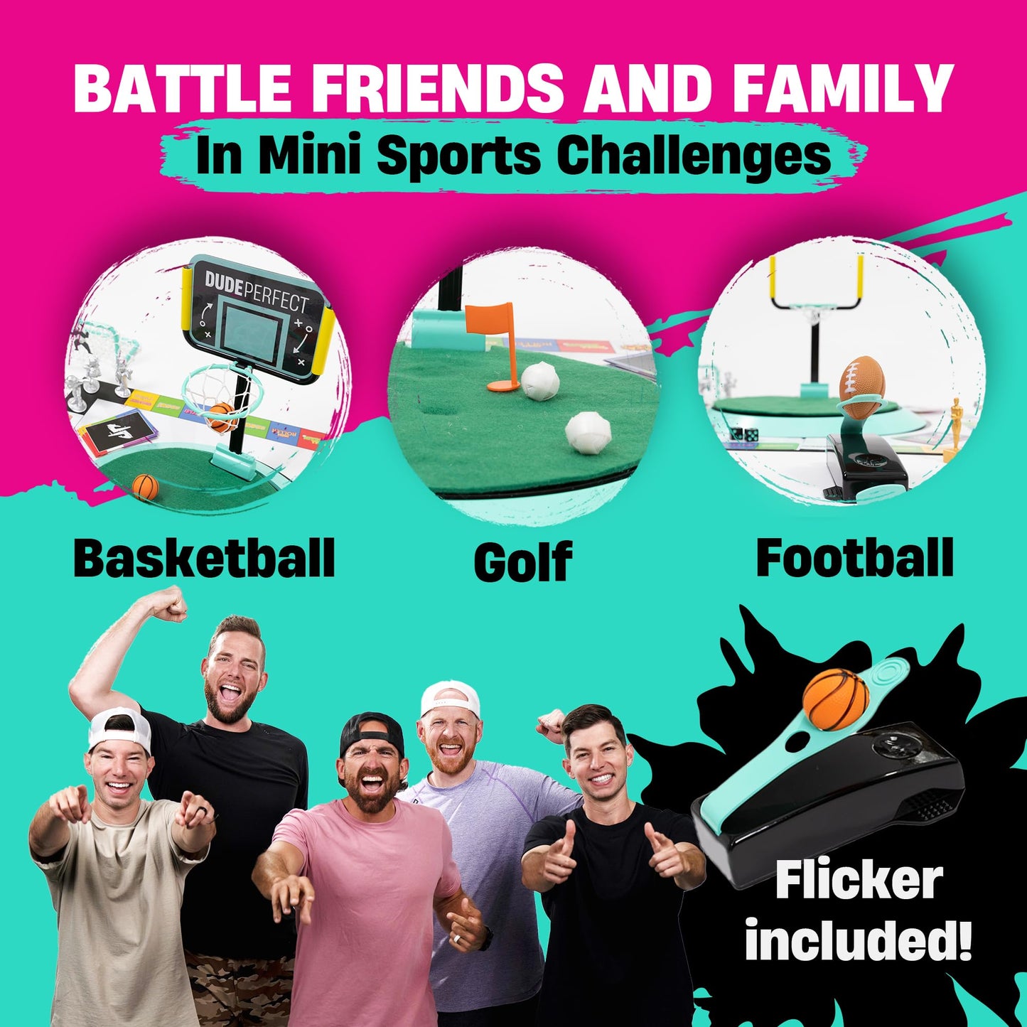 Dude Perfect Board Game – 2-5 Player Family Sports Challenge | Ages 4+