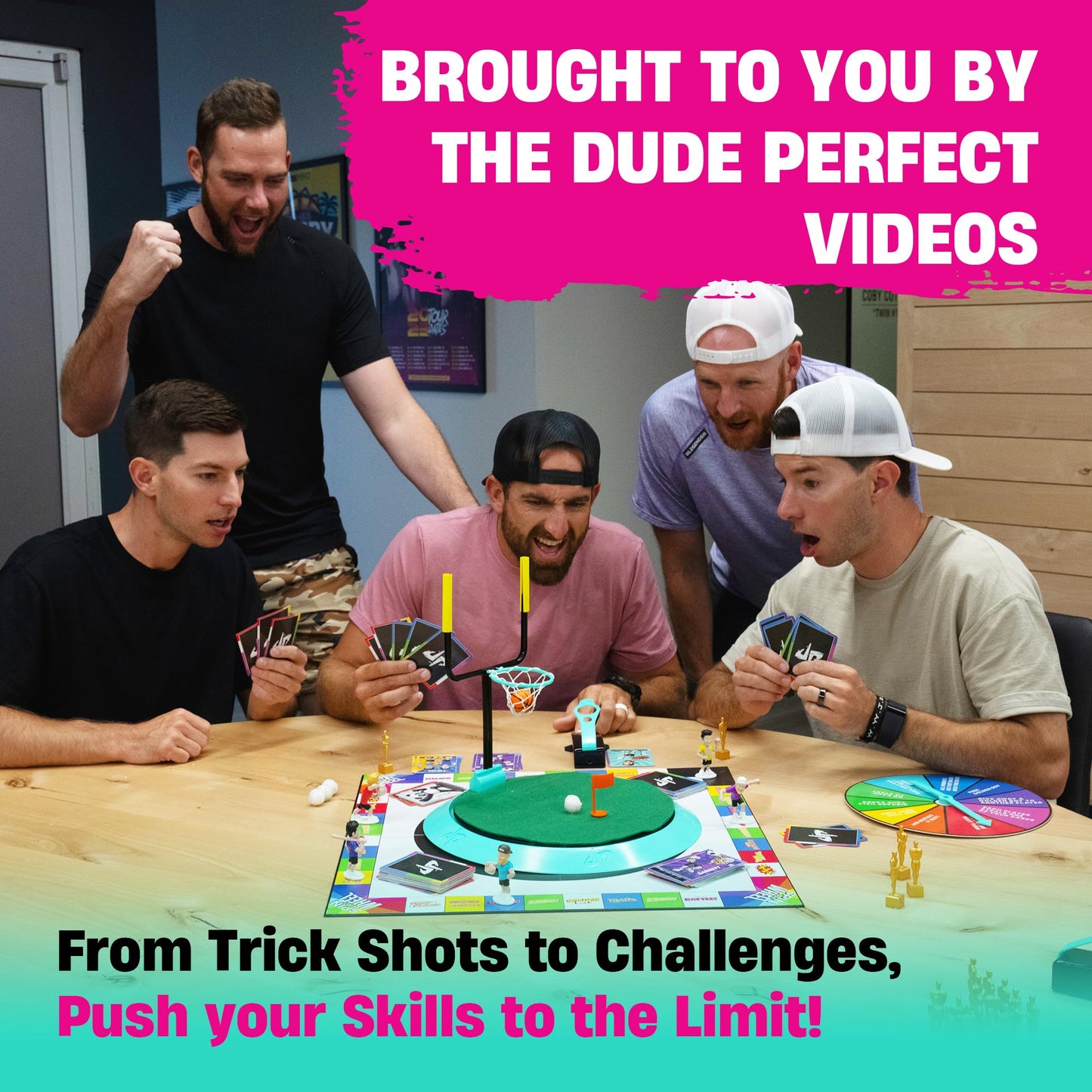 Dude Perfect Board Game – 2-5 Player Family Sports Challenge | Ages 4+
