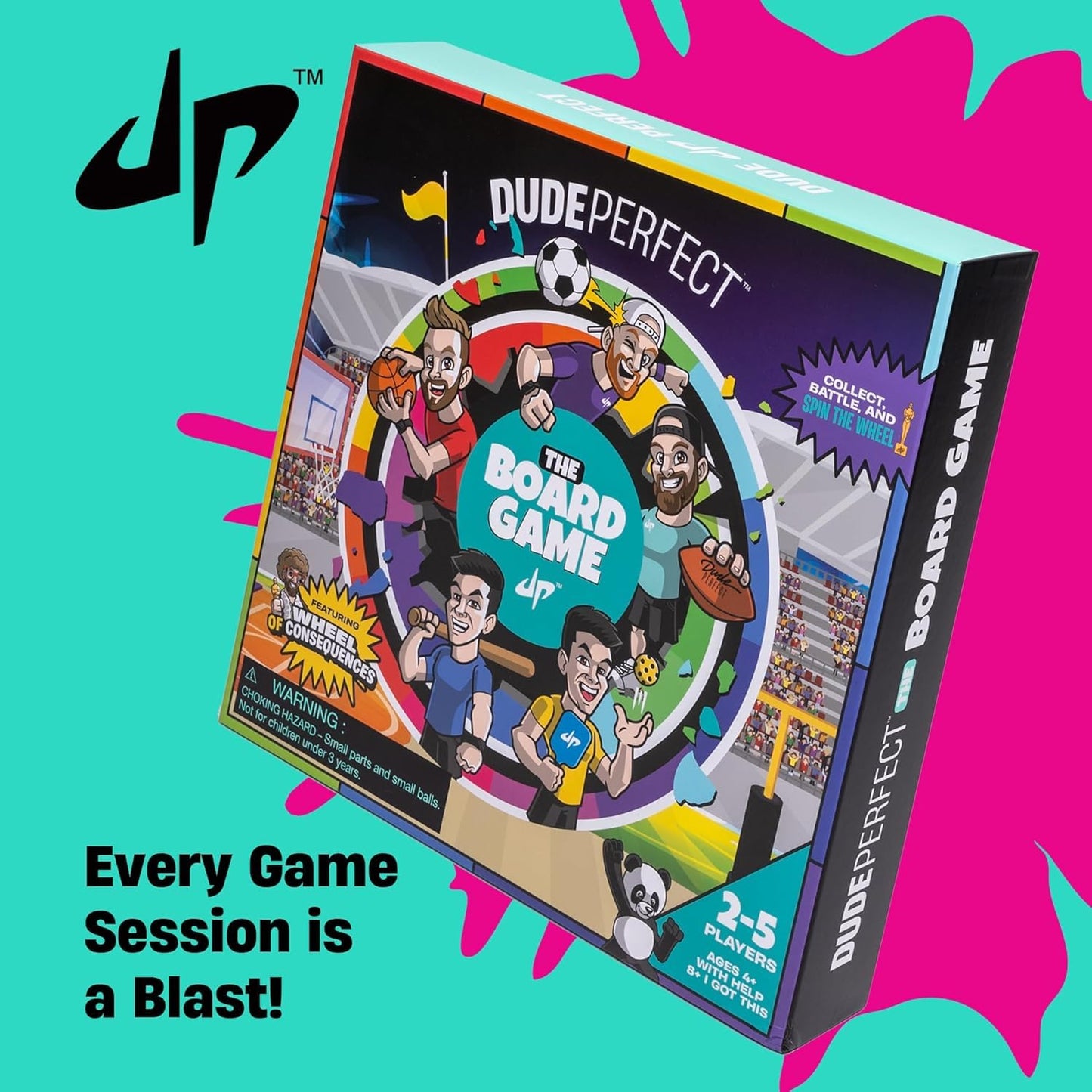 Dude Perfect Board Game with Soccer Add-On | Action-Packed Family Fun for 2-5 Players