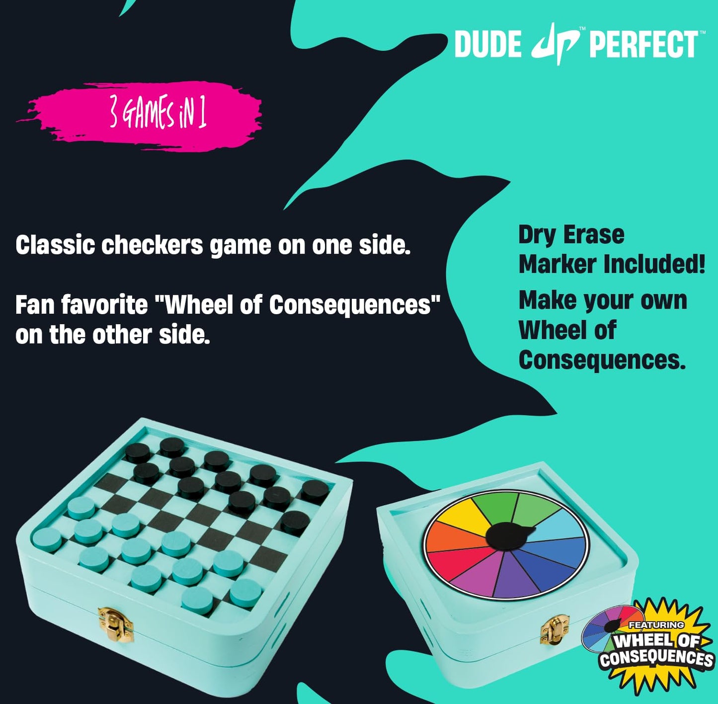 Dude Perfect Sling Puck & Checkers Game Set — Fast-Paced Family Fun
