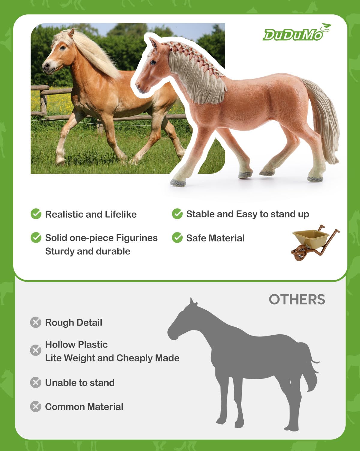 DuDuMo Horse Stable Playset – 3 Horses & 2 Riders for Kids