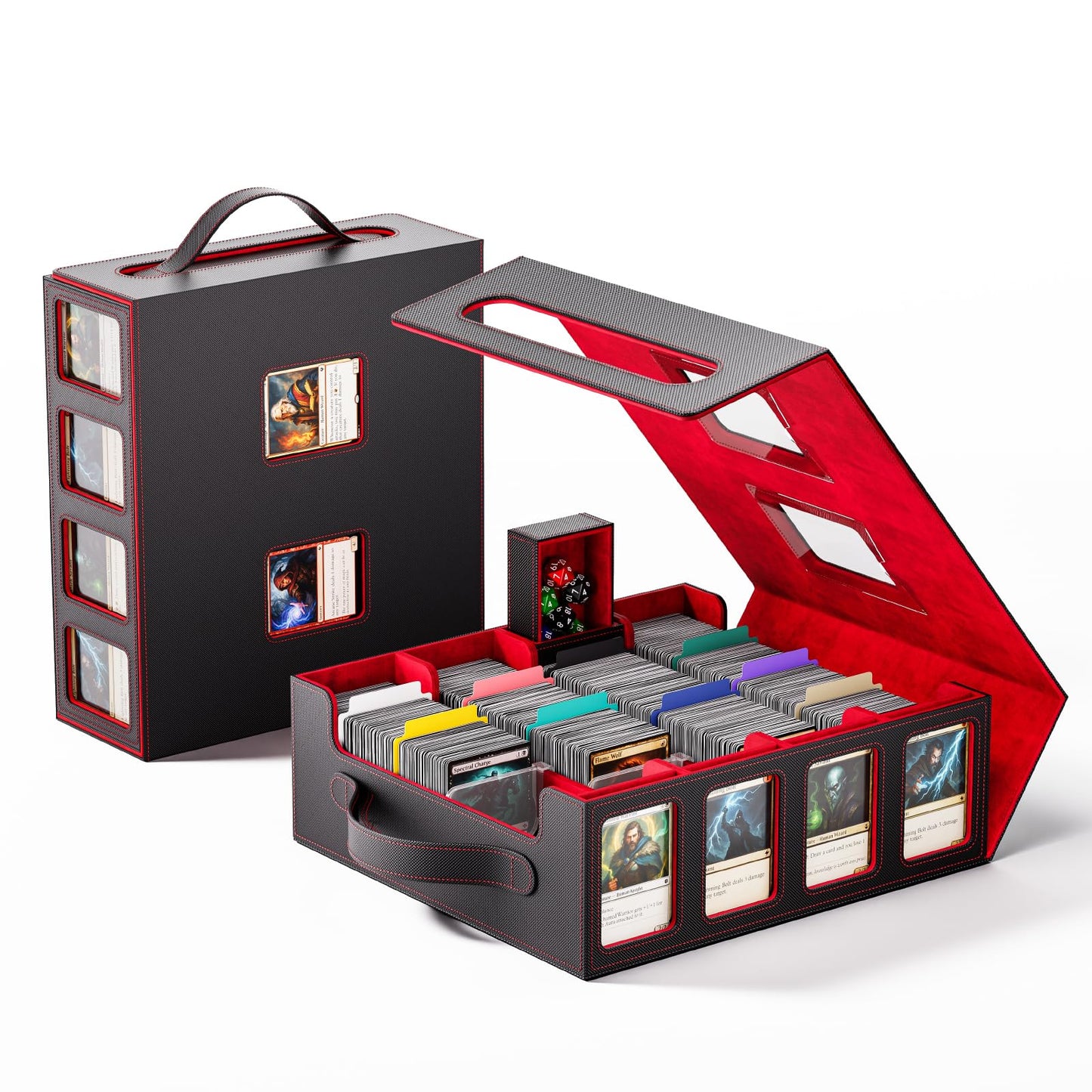 Dufvrpe Trading Card Storage Box – 3500+ Capacity, Magnetic Lid, Commander Displays