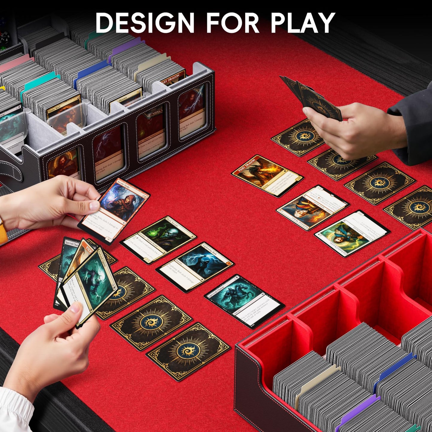 Dufvrpe Trading Card Storage Box – 3500+ Capacity, Magnetic Lid, Commander Displays