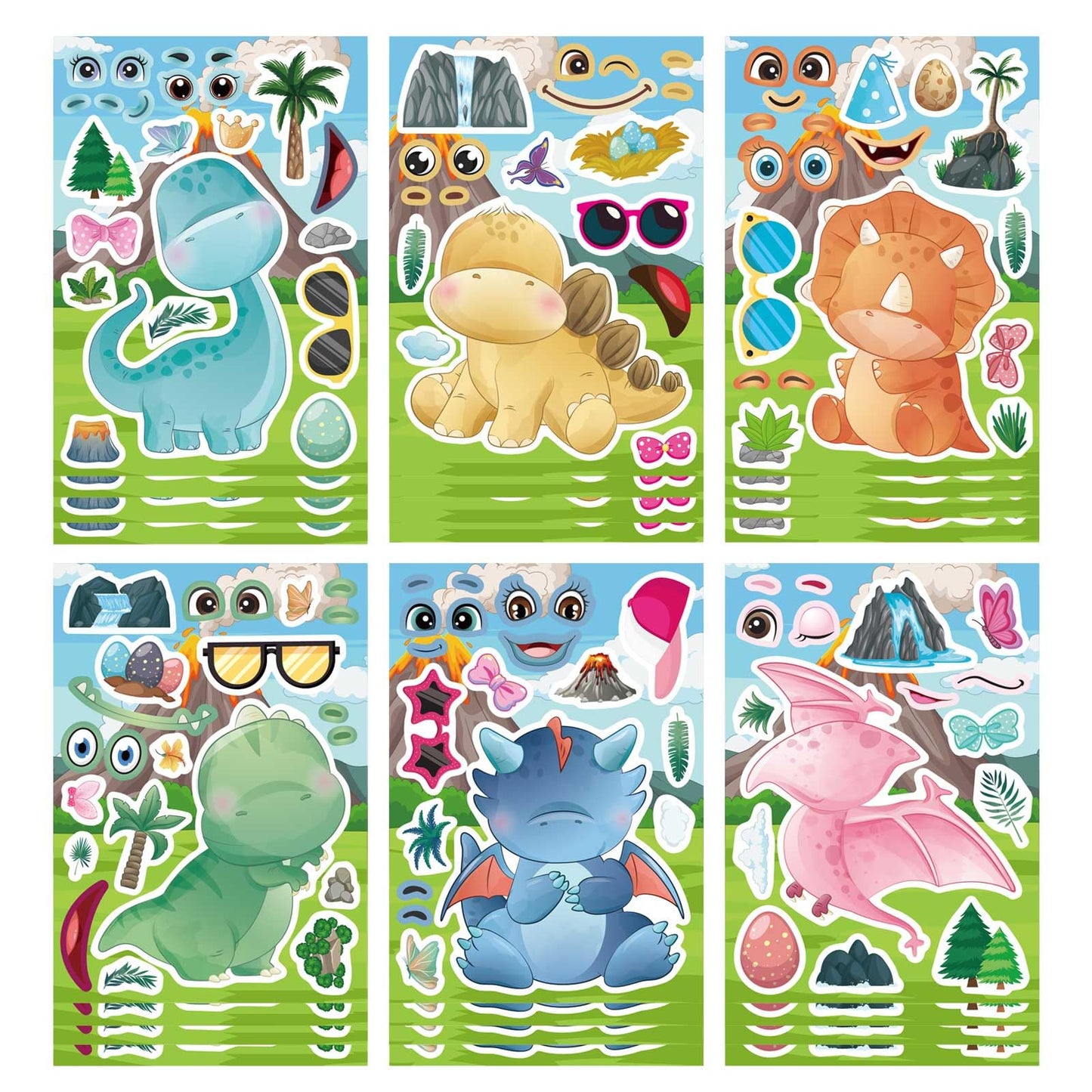 DUJAA 24 Multicolor Dino Stickers for Kids – Waterproof Vinyl for Backpacks, Luggage & Wardrobe