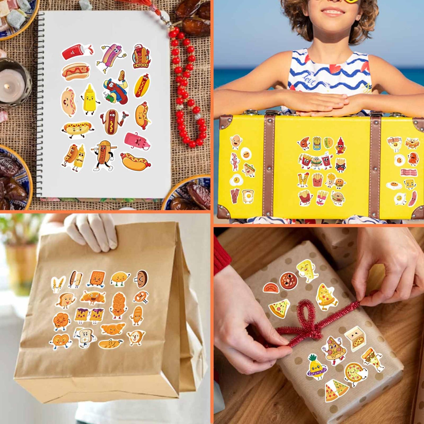 DUJAA 363PCS Cute Food Theme Stickers – Classroom Rewards & Arts & Crafts