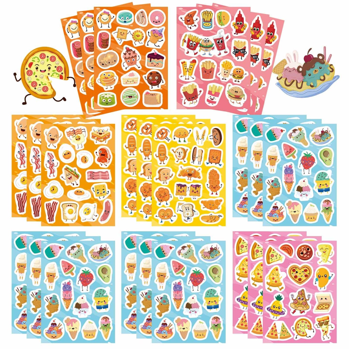 DUJAA 363PCS Cute Food Theme Stickers – Classroom Rewards & Arts & Crafts