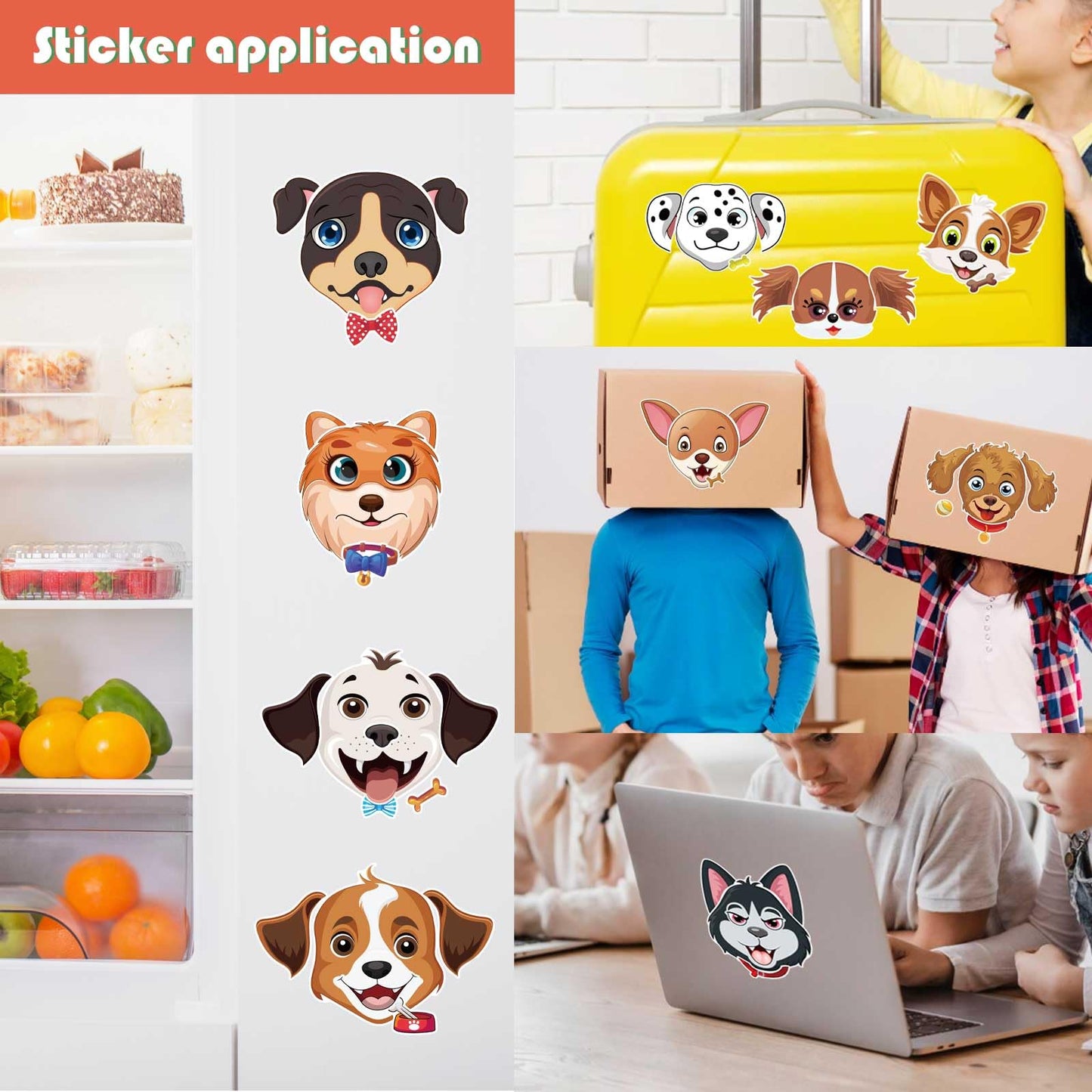 DUJAA 48 Sheets Dog Sticker Set – Make Your Own Dog Faces for Kids