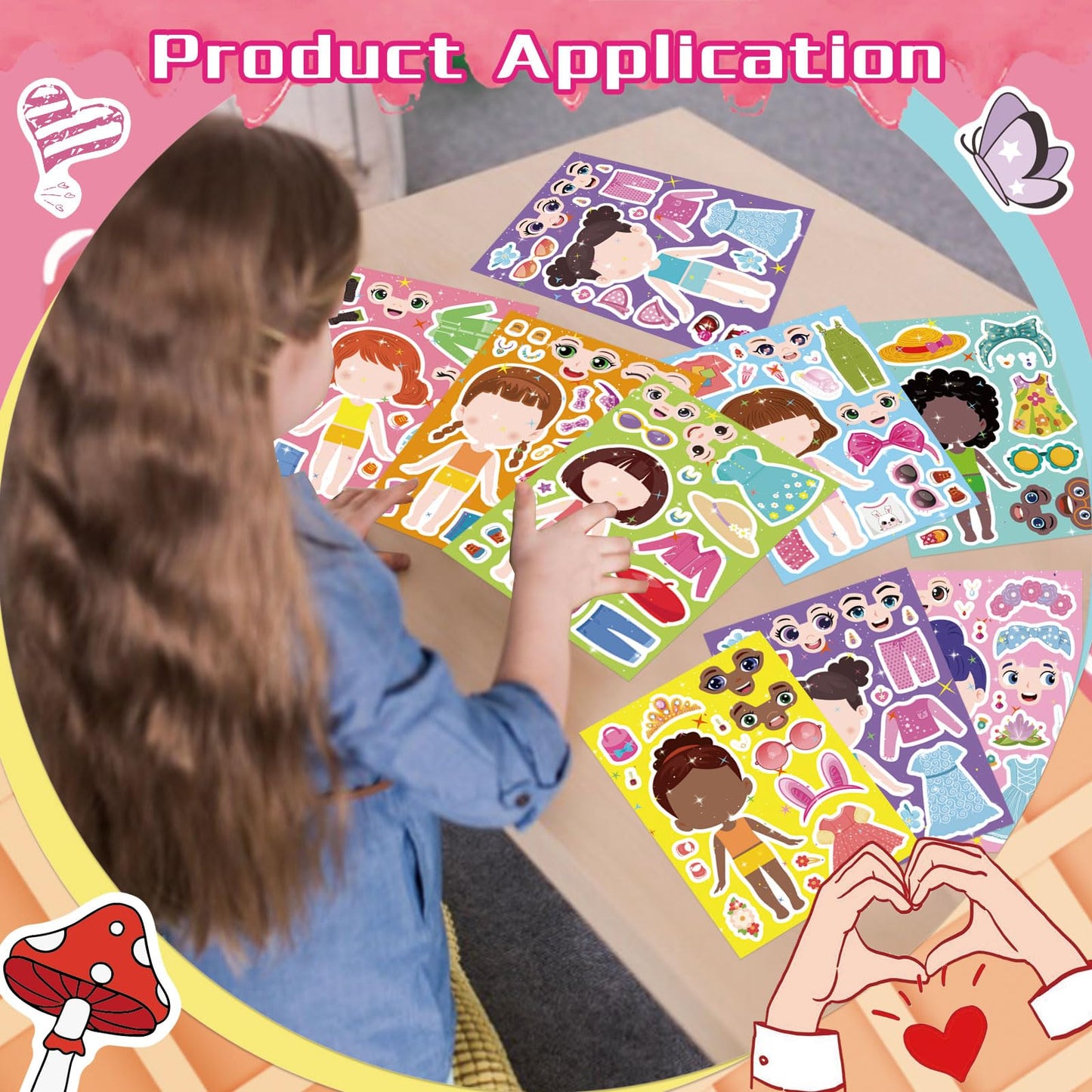 DUJAA 24 Sheets Make a Face and Dress Up Stickers for Kids – Creative Face & Dress-Up Sticker Set