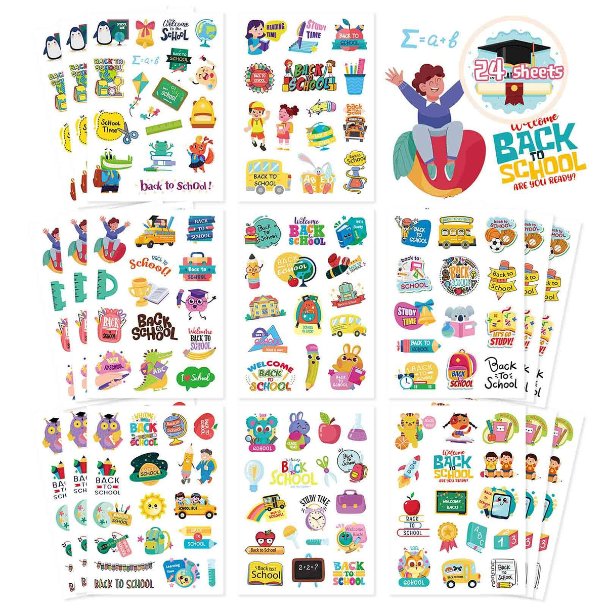 DUJAA Welcome Back-to-School Stickers – 369PCS for First Day, Party Favors & Teacher Rewards
