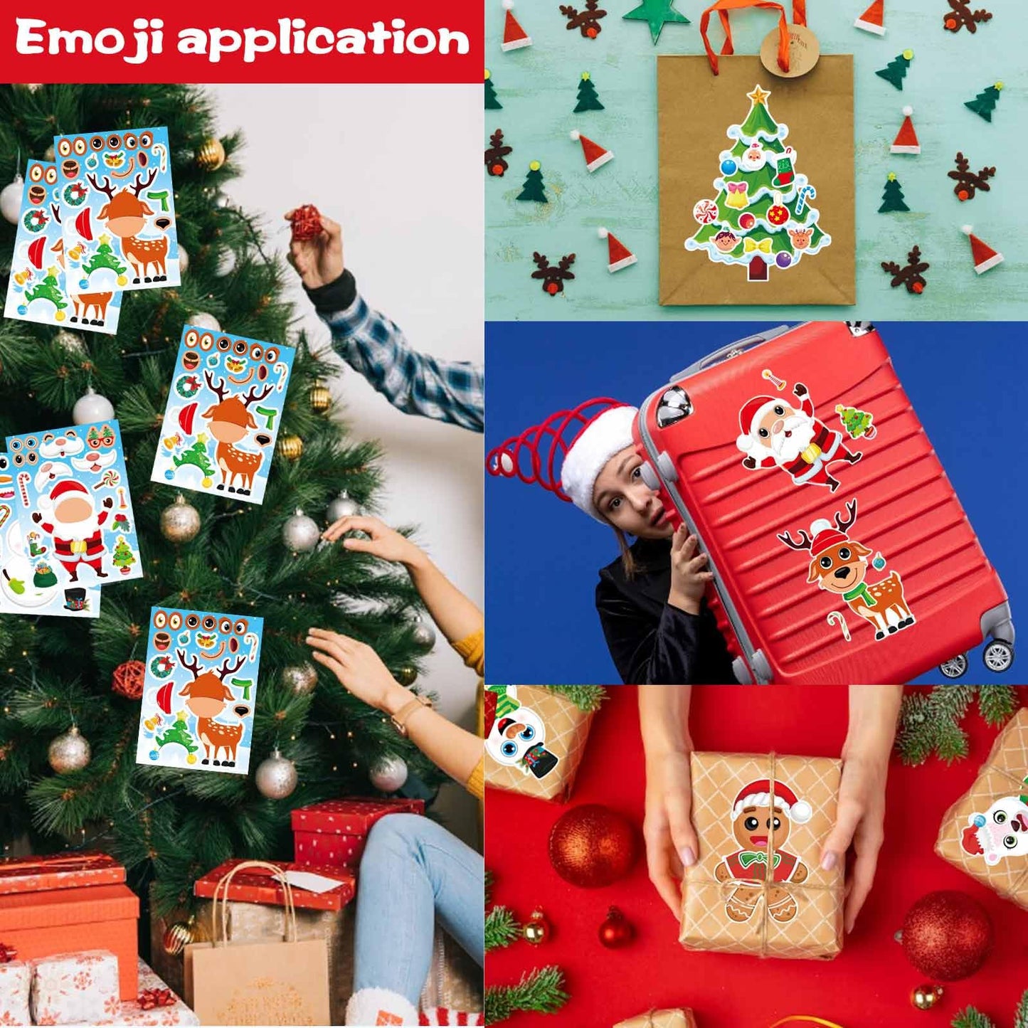 DUJAA 32 Sheets Christmas Stickers for Kids – Mix & Match Holiday Craft Set