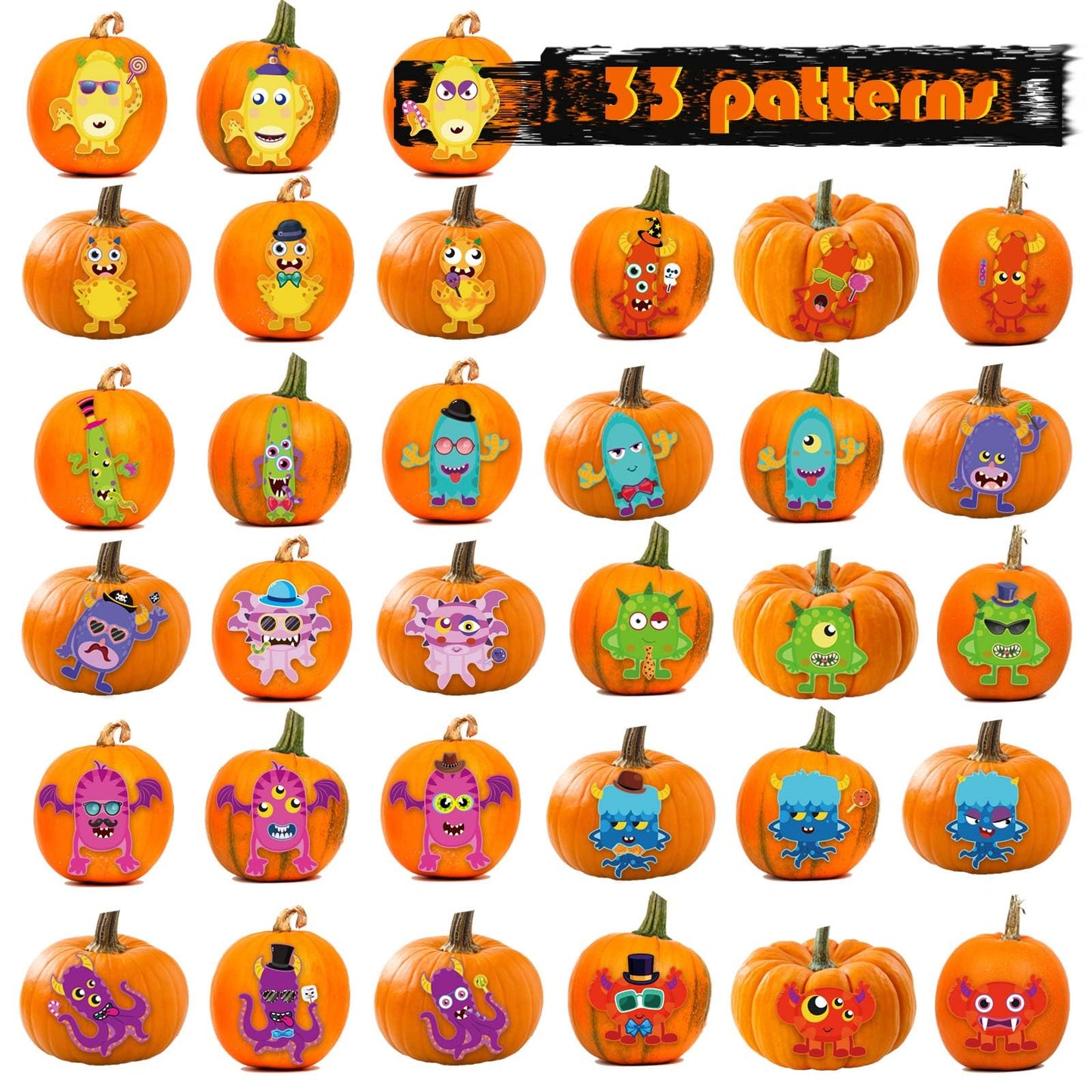 DUJAA Monster Face Stickers – 48pc Halloween DIY Kit for Kids