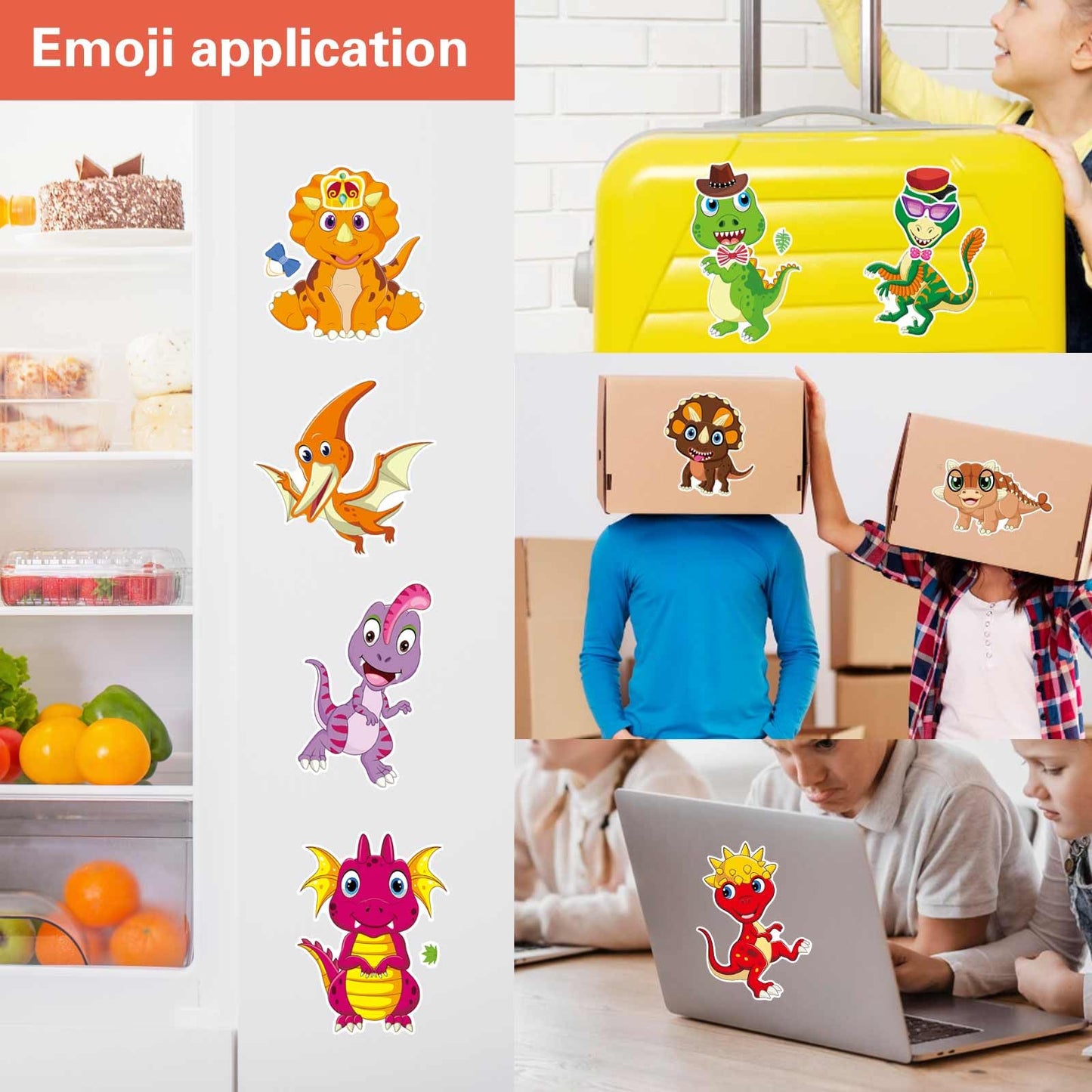 DUJAA 24-Piece Dinosaur Sticker Set for Kids – 12 Designs, Party Favors & Classroom Craft