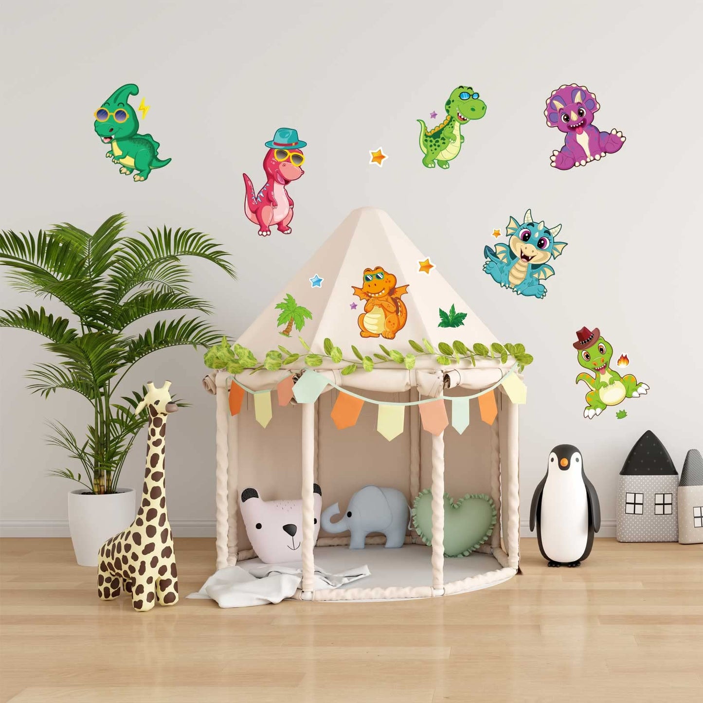 DUJAA 27 Sheet Dinosaur Stickers – DIY Dino Craft for Kids 3+