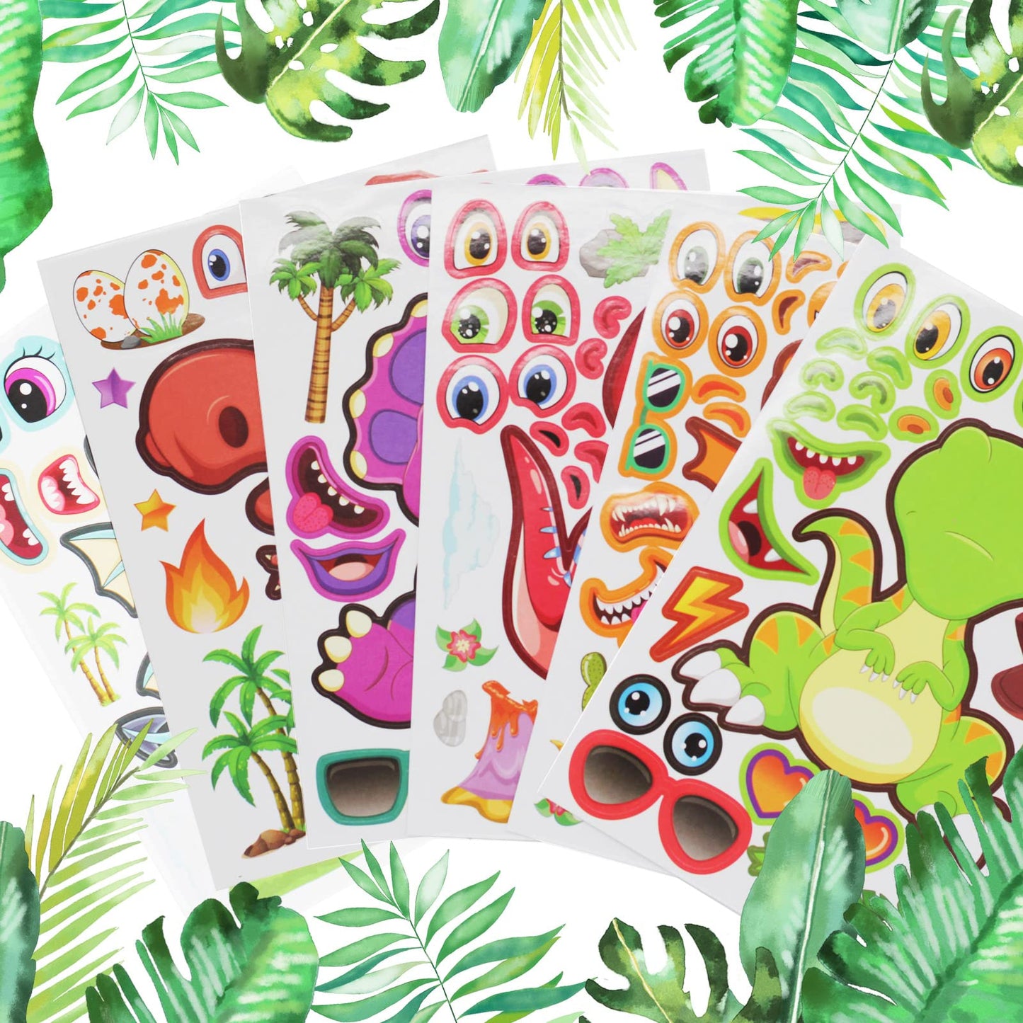 DUJAA 27 Sheet Dinosaur Stickers – DIY Dino Craft for Kids 3+