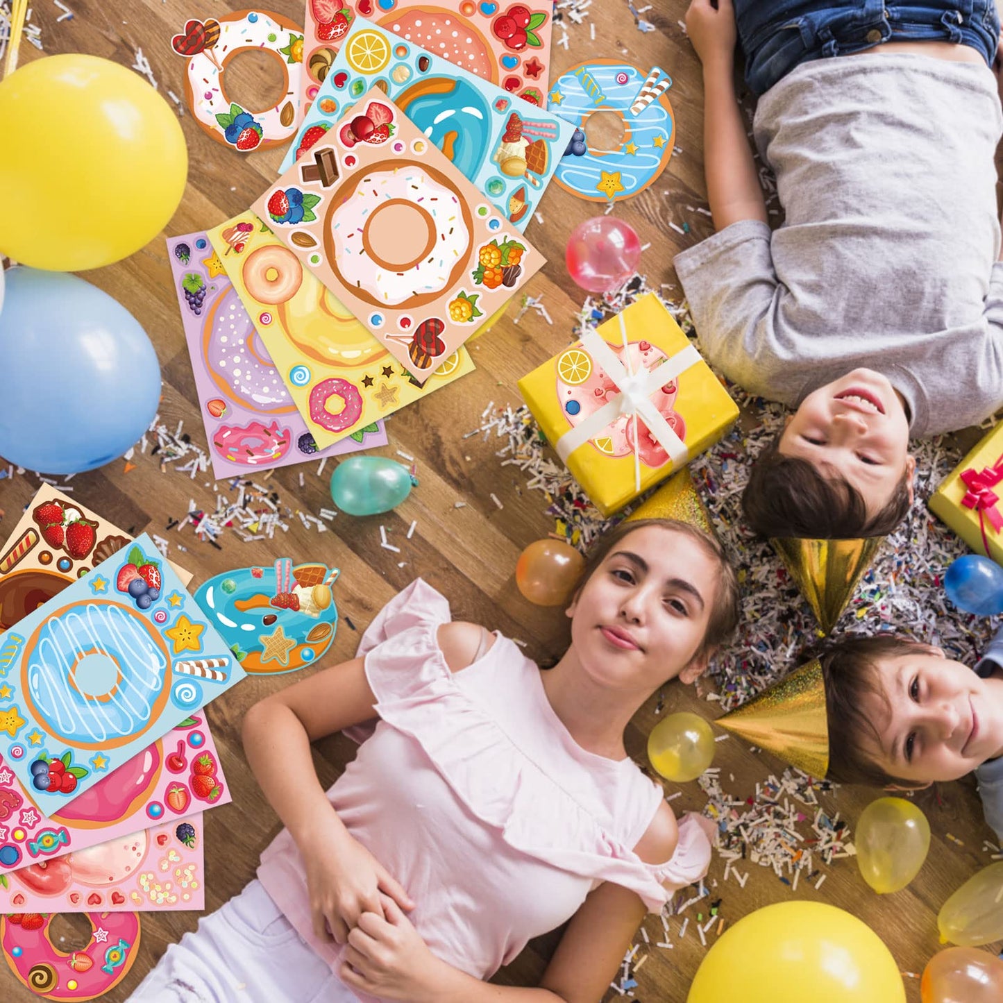 DUJAA 27 Sheets Make a Face Donut Stickers for Kids – DIY Dessert Art & Crafts