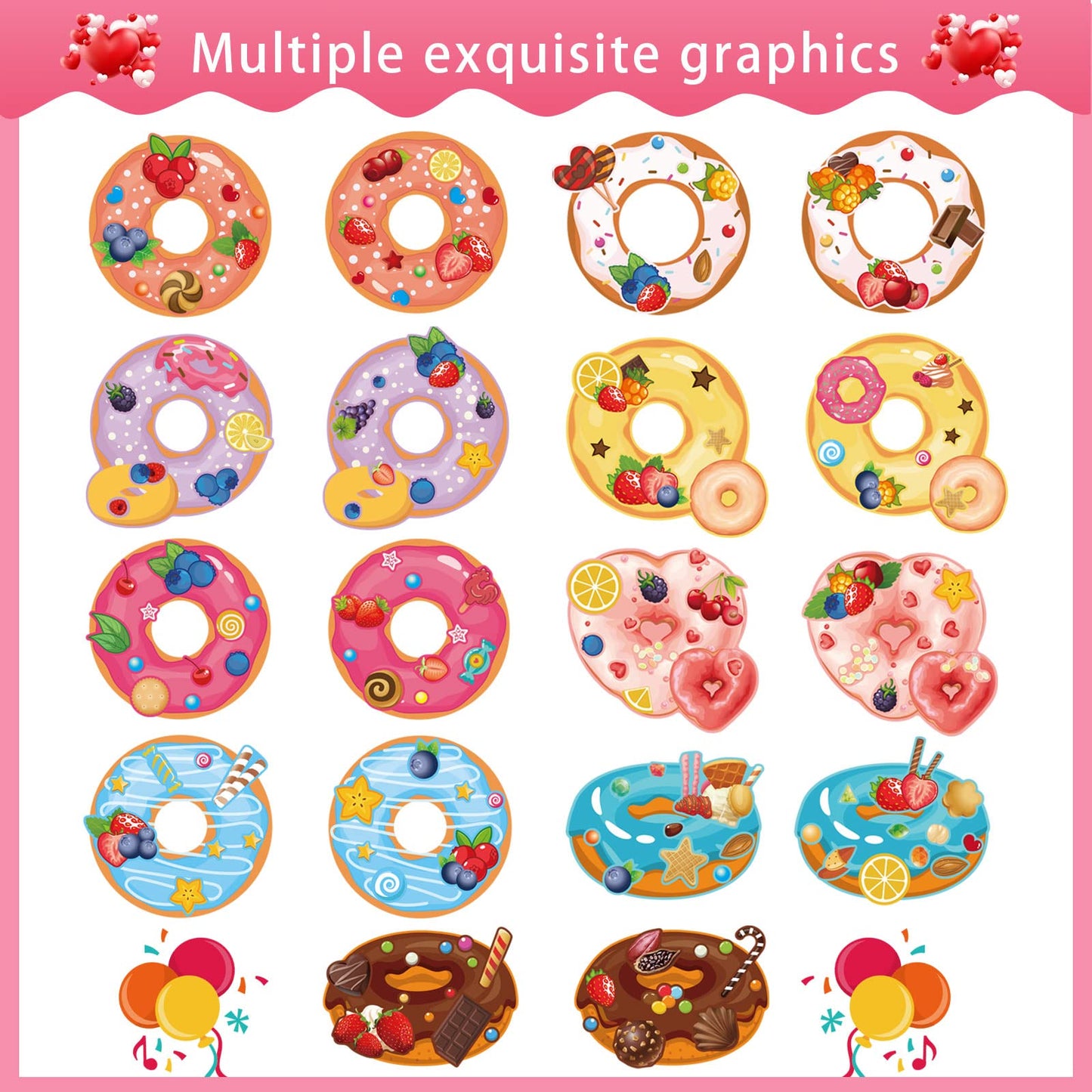 DUJAA 27 Sheets Make a Face Donut Stickers for Kids – DIY Dessert Art & Crafts