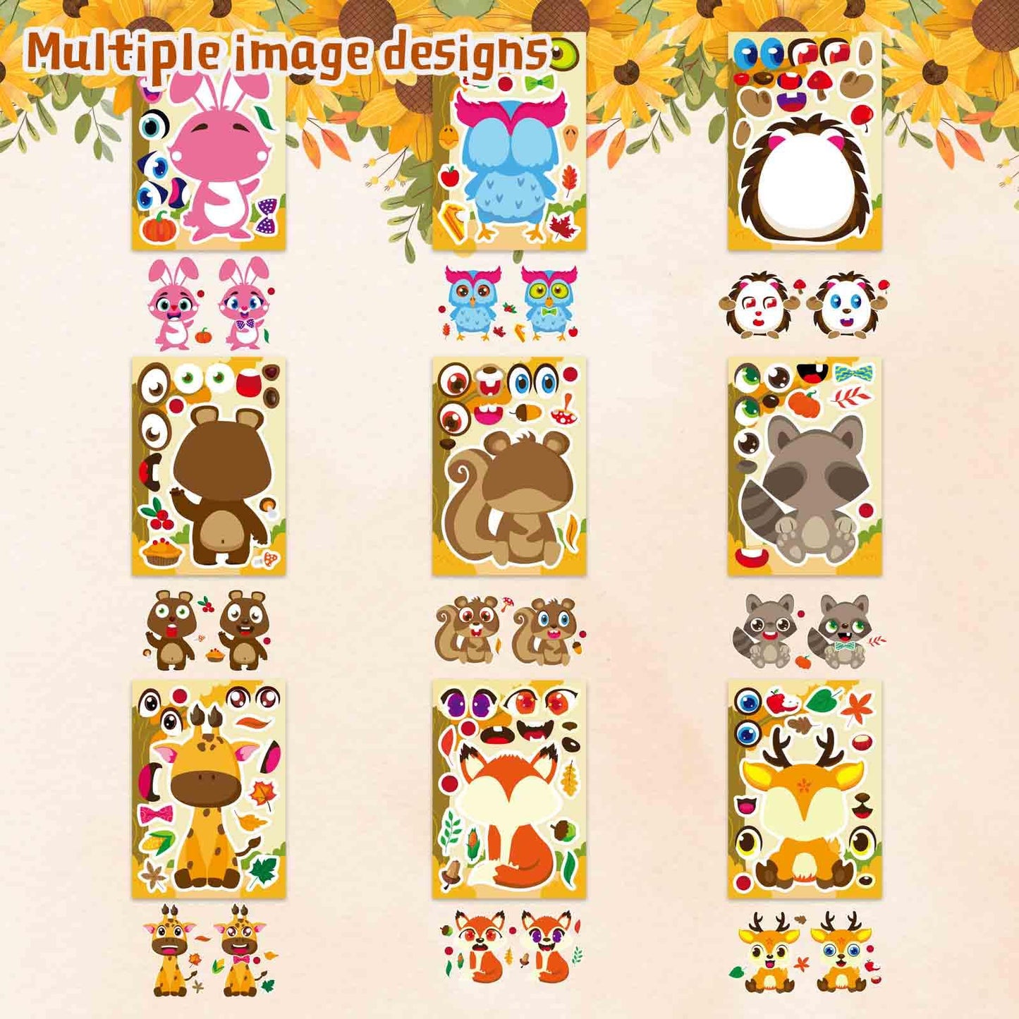 DUJAA 27 Sheets Fall Stickers for Kids – Autumn Animal & Craft Set
