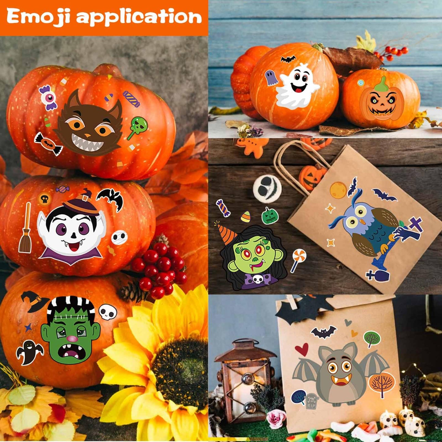 DUJAA 24 Sheets Halloween Party Games – Make Your Own Stickers for Kids