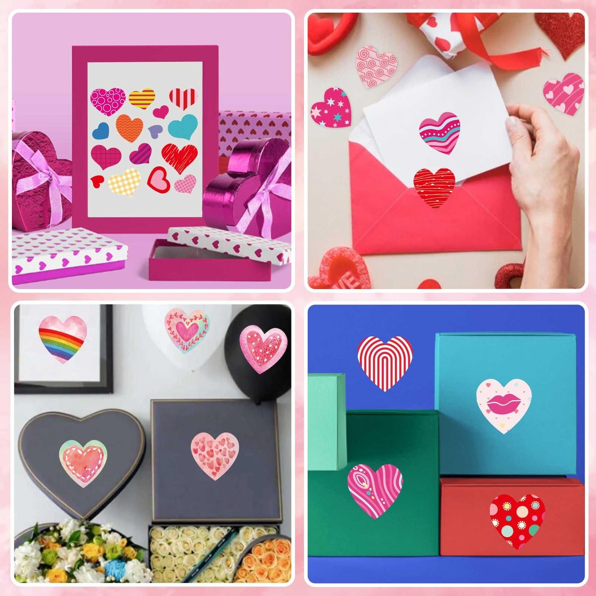 DUJAA Heart Stickers for Kids – Colorful Valentine Hearts for Cards, Gifts & Crafts
