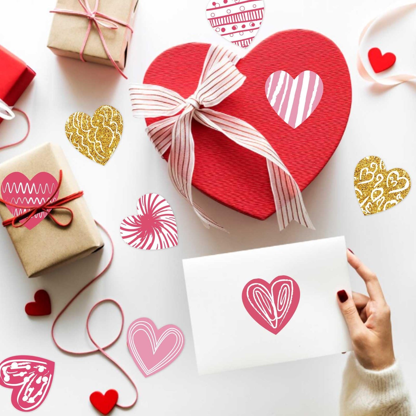 DUJAA Heart Stickers for Kids – Colorful Valentine Hearts for Cards, Gifts & Crafts