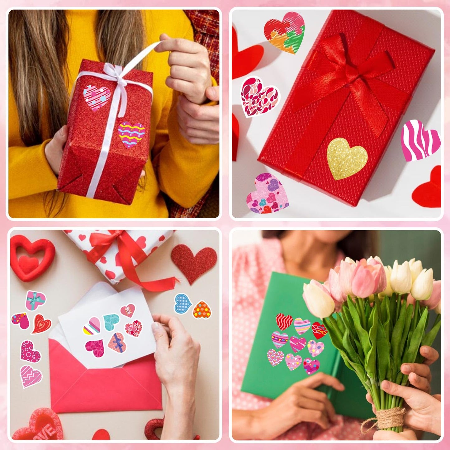 DUJAA 336-Piece Heart Stickers Set for Valentine Crafts, Cards & Gifts