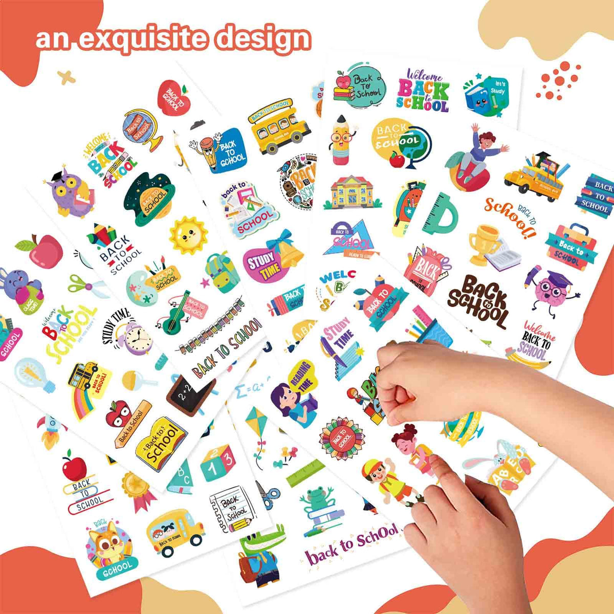 DUJAA Welcome Back-to-School Stickers – 369PCS for First Day, Party Favors & Teacher Rewards